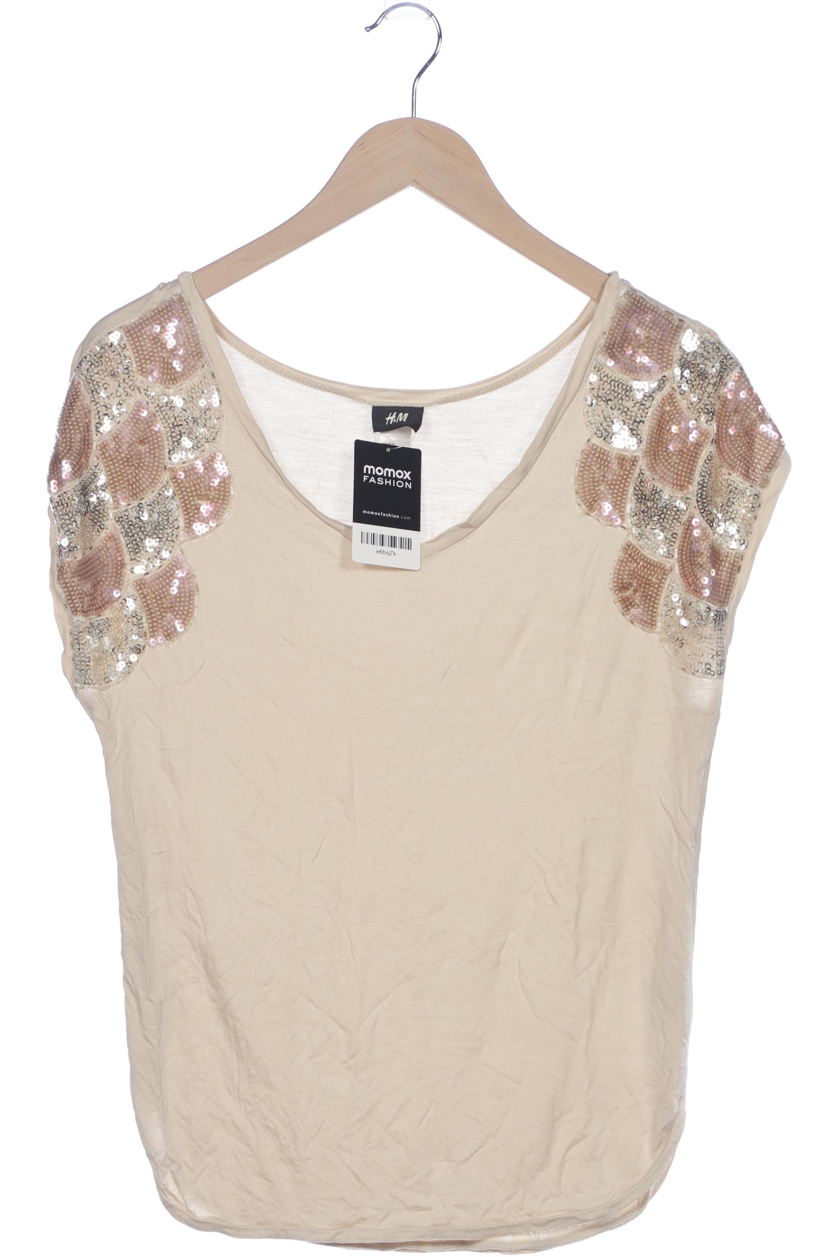 

H&M Damen T-Shirt, beige, Gr. 36