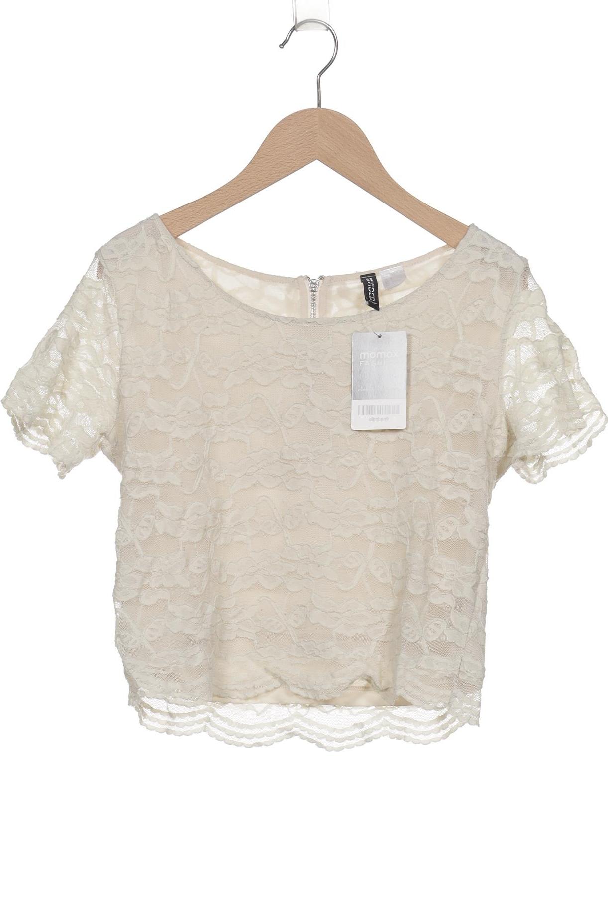 

H&M Damen T-Shirt, cremeweiß, Gr. 38