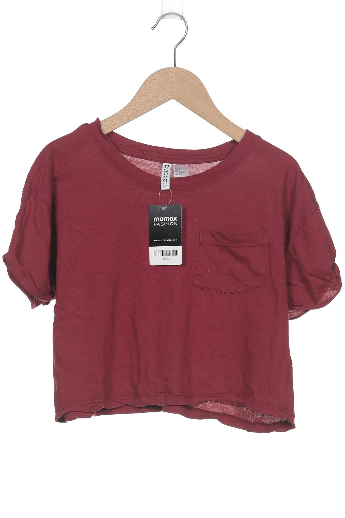 

H&M Damen T-Shirt, bordeaux, Gr. 36