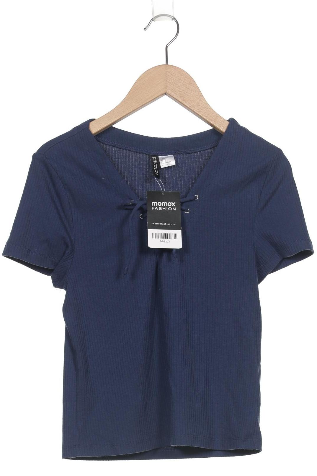 

H&M Damen T-Shirt, marineblau, Gr. 36