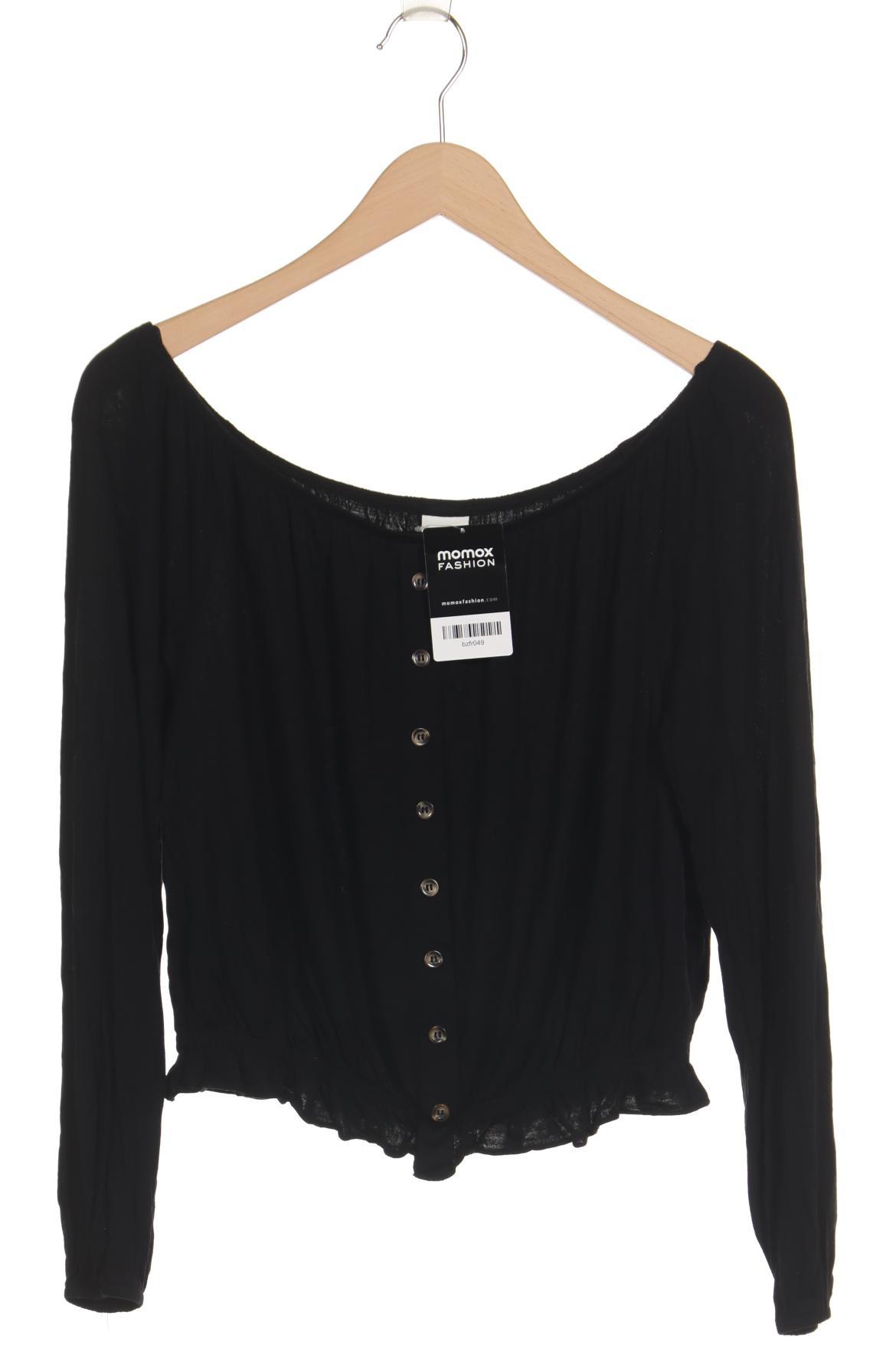 

H&M Damen Langarmshirt, schwarz, Gr. 38