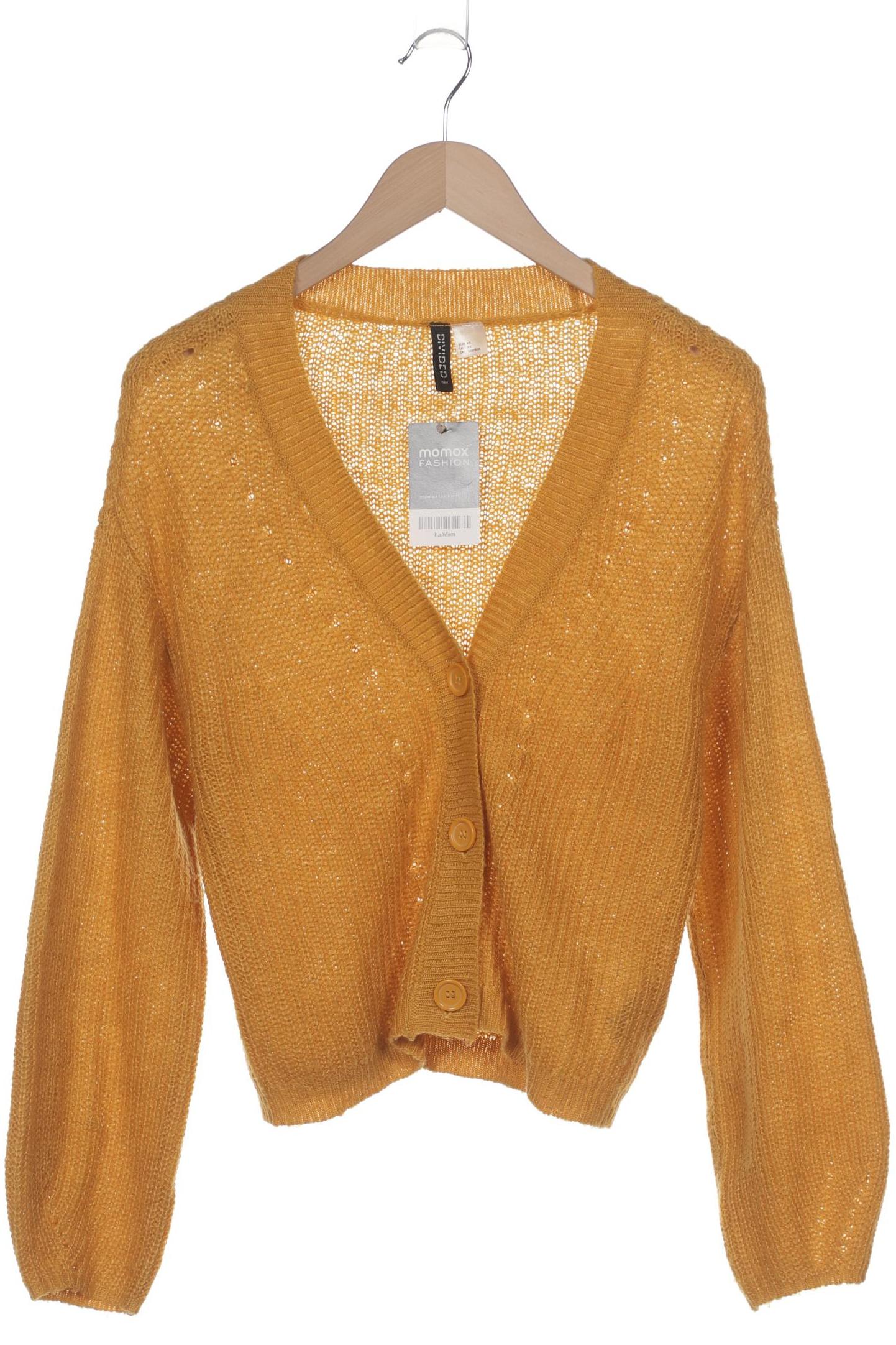 

H&M Damen Strickjacke, gelb, Gr. 34