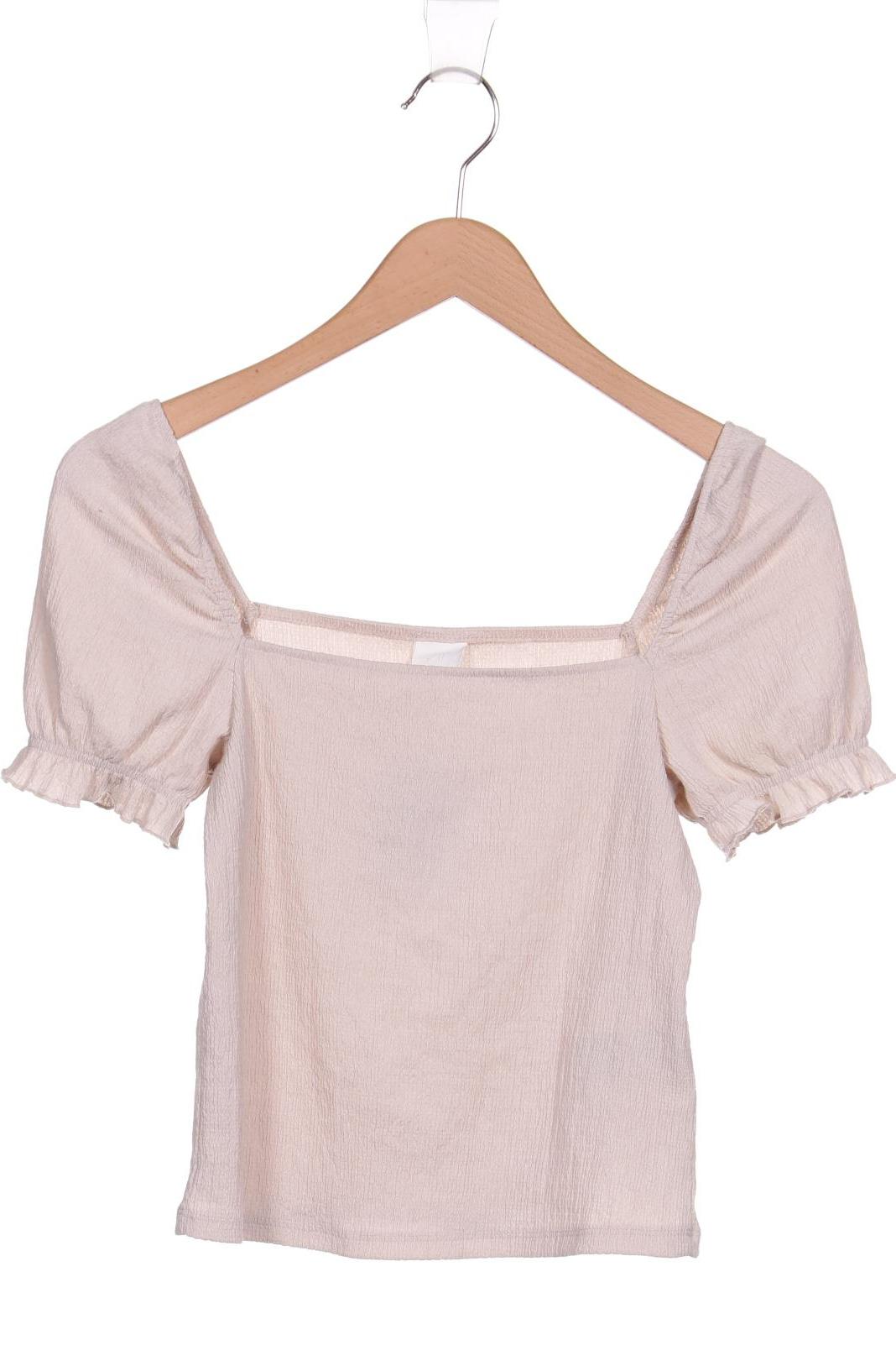 

H&M Damen T-Shirt, cremeweiß