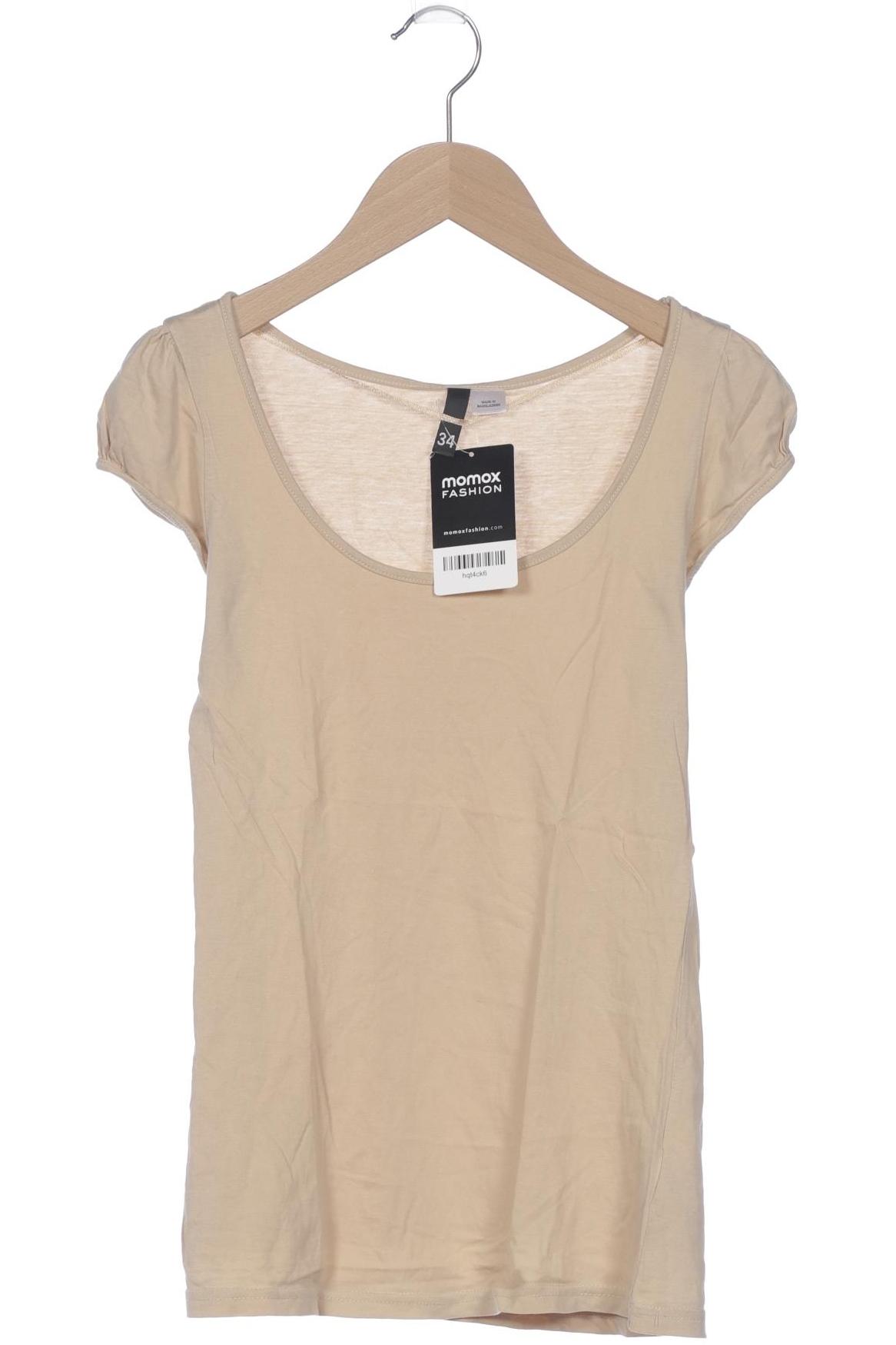 

H&M Damen T-Shirt, beige, Gr. 34