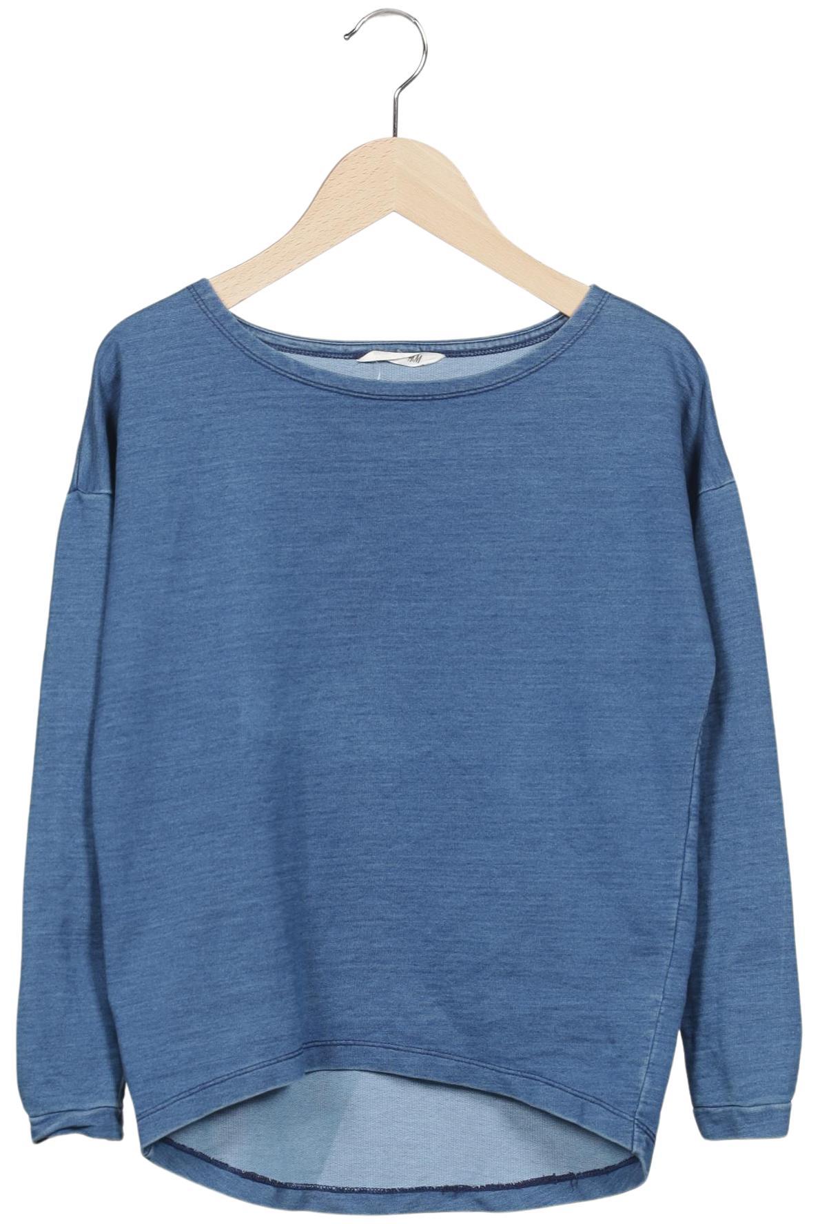 

H&M Damen Langarmshirt, blau, Gr. 34