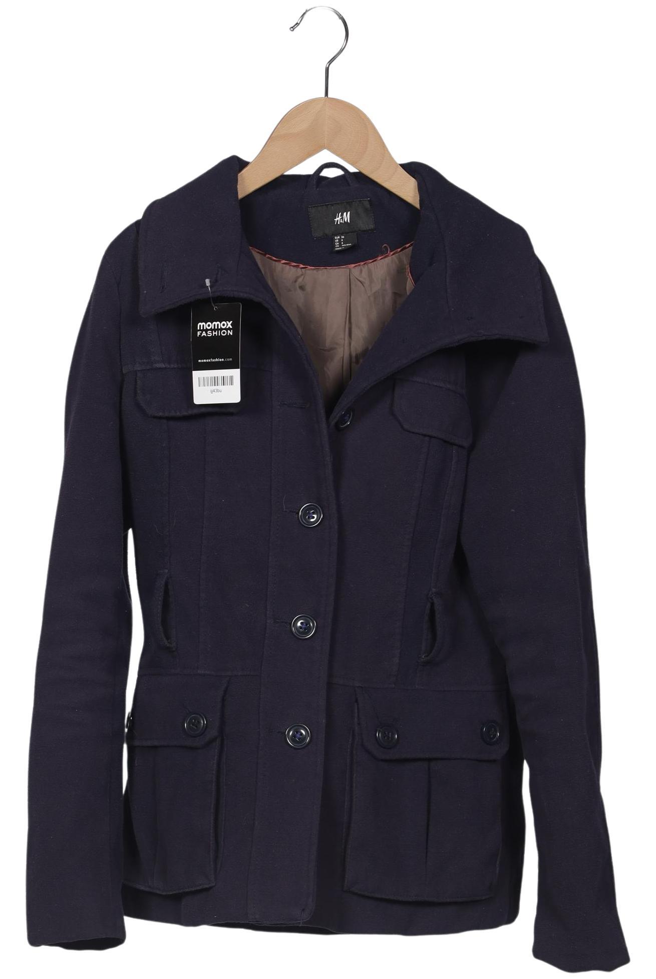 

H&M Damen Mantel, marineblau, Gr. 36