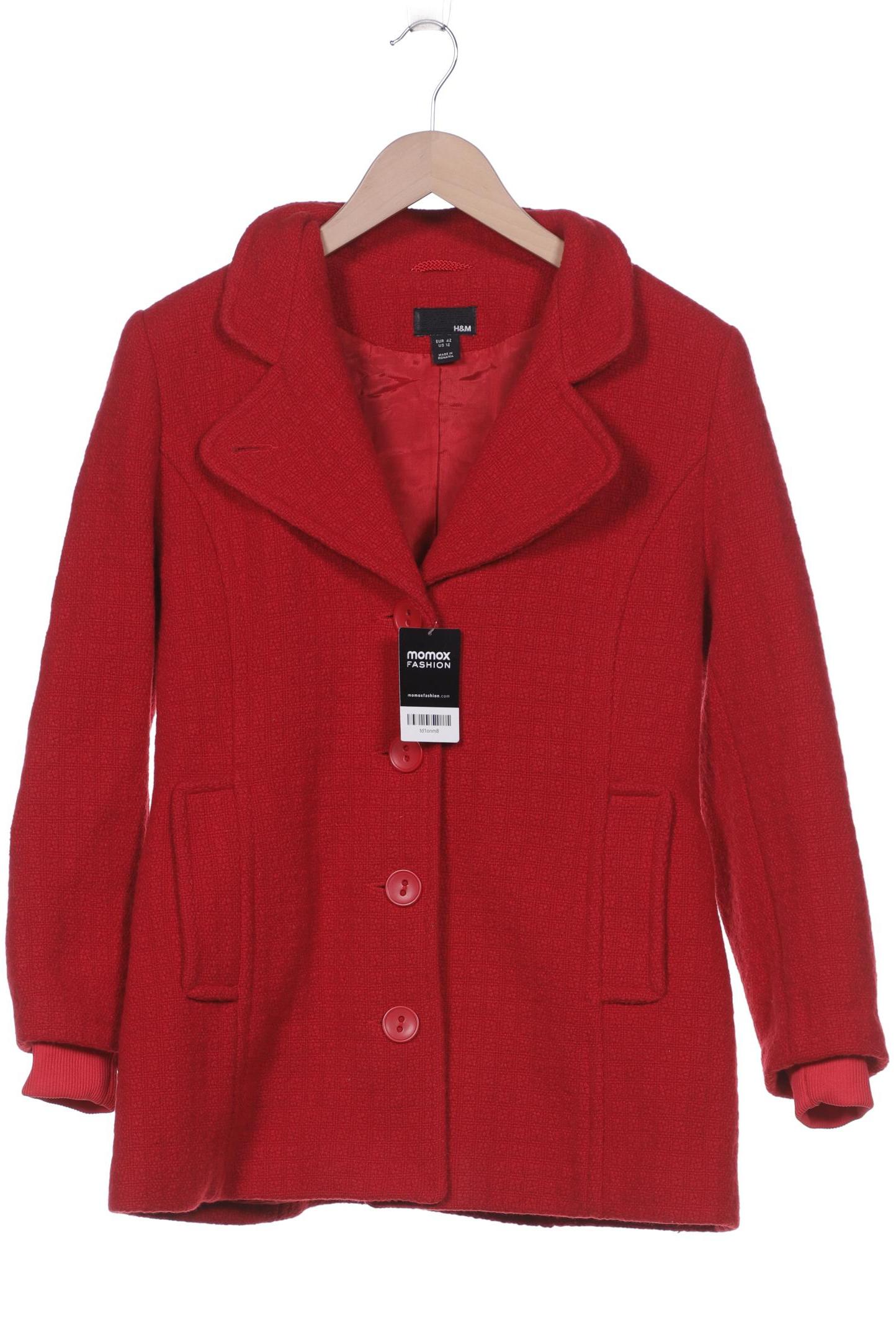 

H&M Damen Mantel, rot, Gr. 42