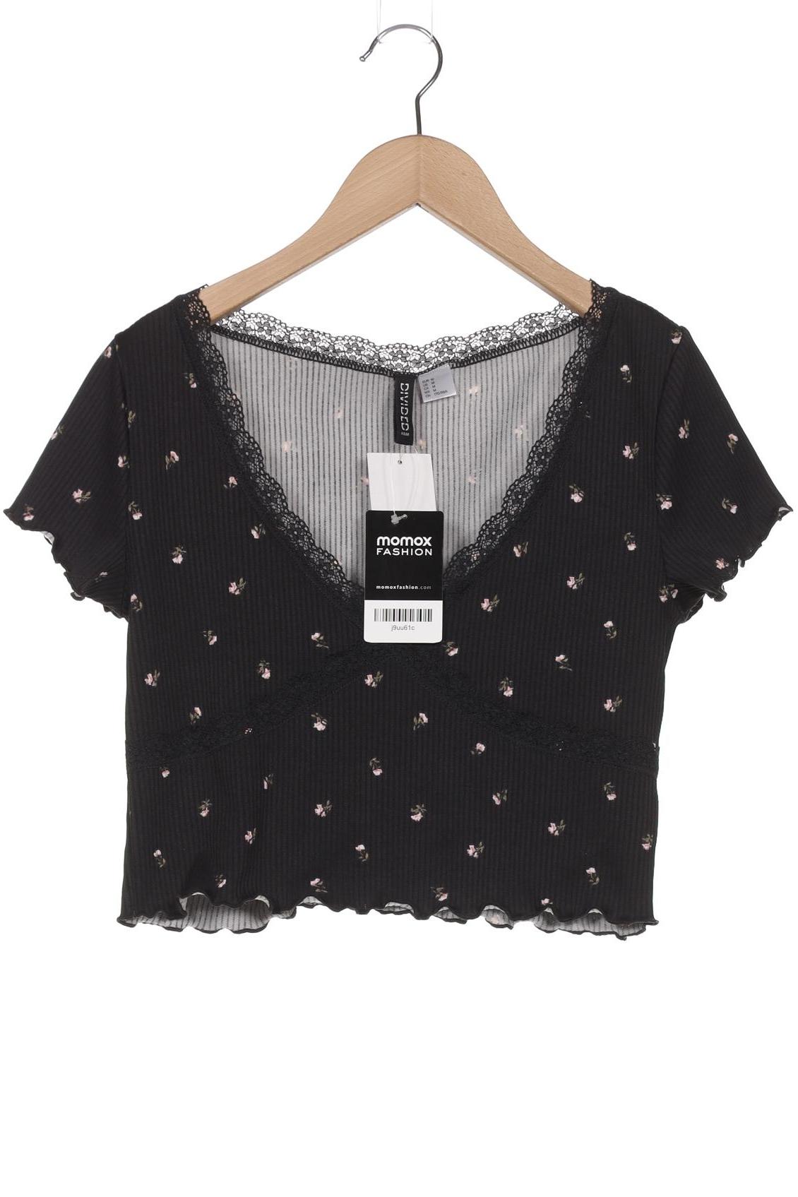 

H&M Damen T-Shirt, schwarz, Gr. 38