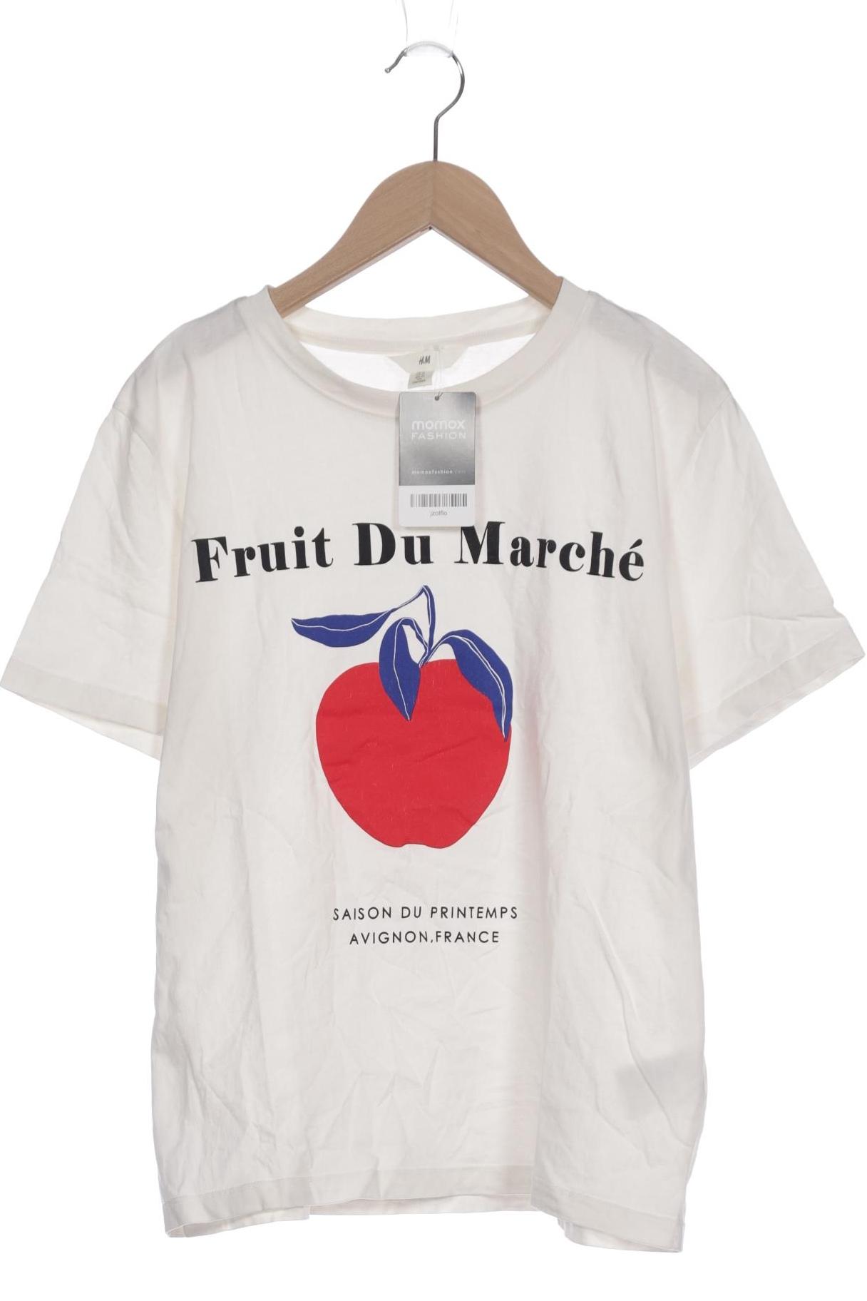 

H&M Damen T-Shirt, cremeweiß, Gr. 38