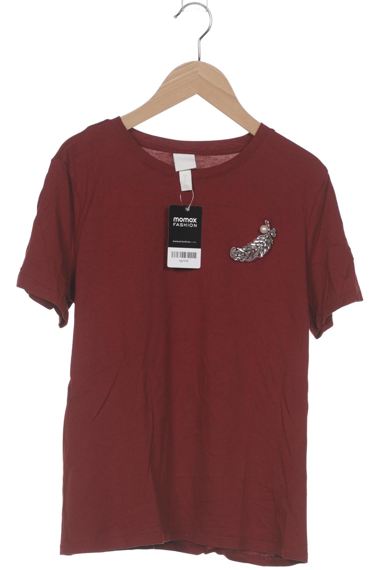 

H&M Damen T-Shirt, bordeaux, Gr. 38