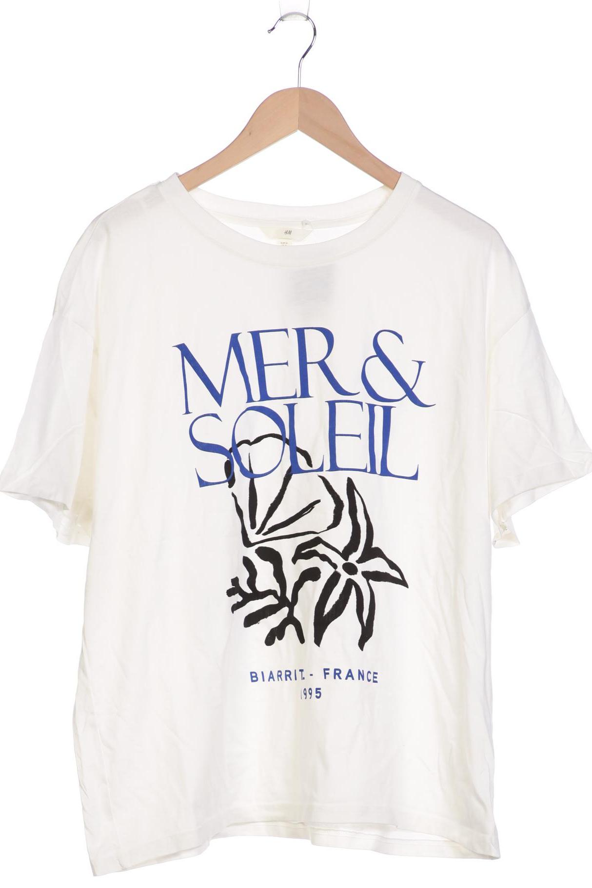 

H&M Damen T-Shirt, weiß, Gr. 44
