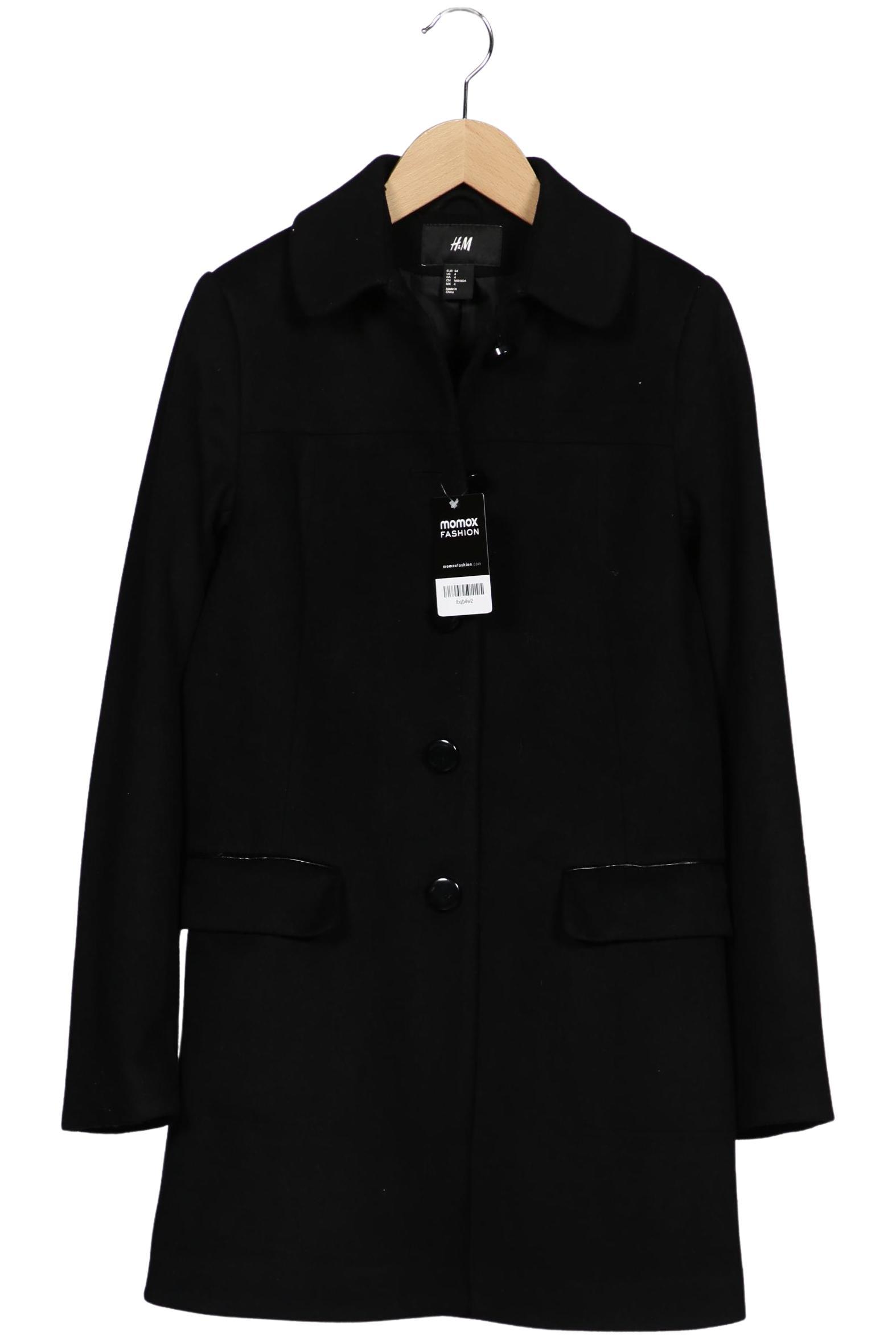 

H&M Damen Mantel, schwarz, Gr. 34