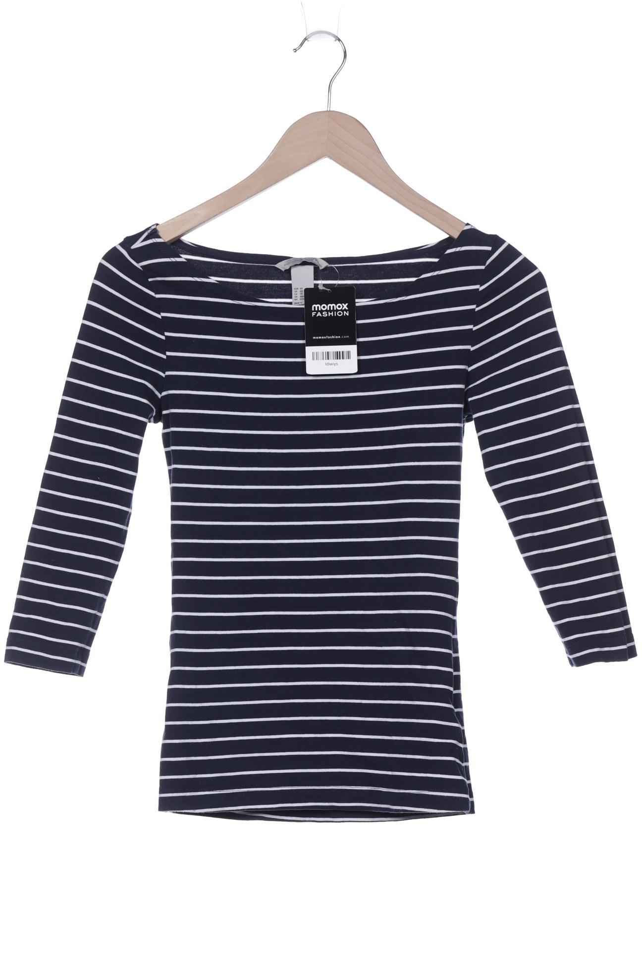

H&M Damen Langarmshirt, marineblau, Gr. 34