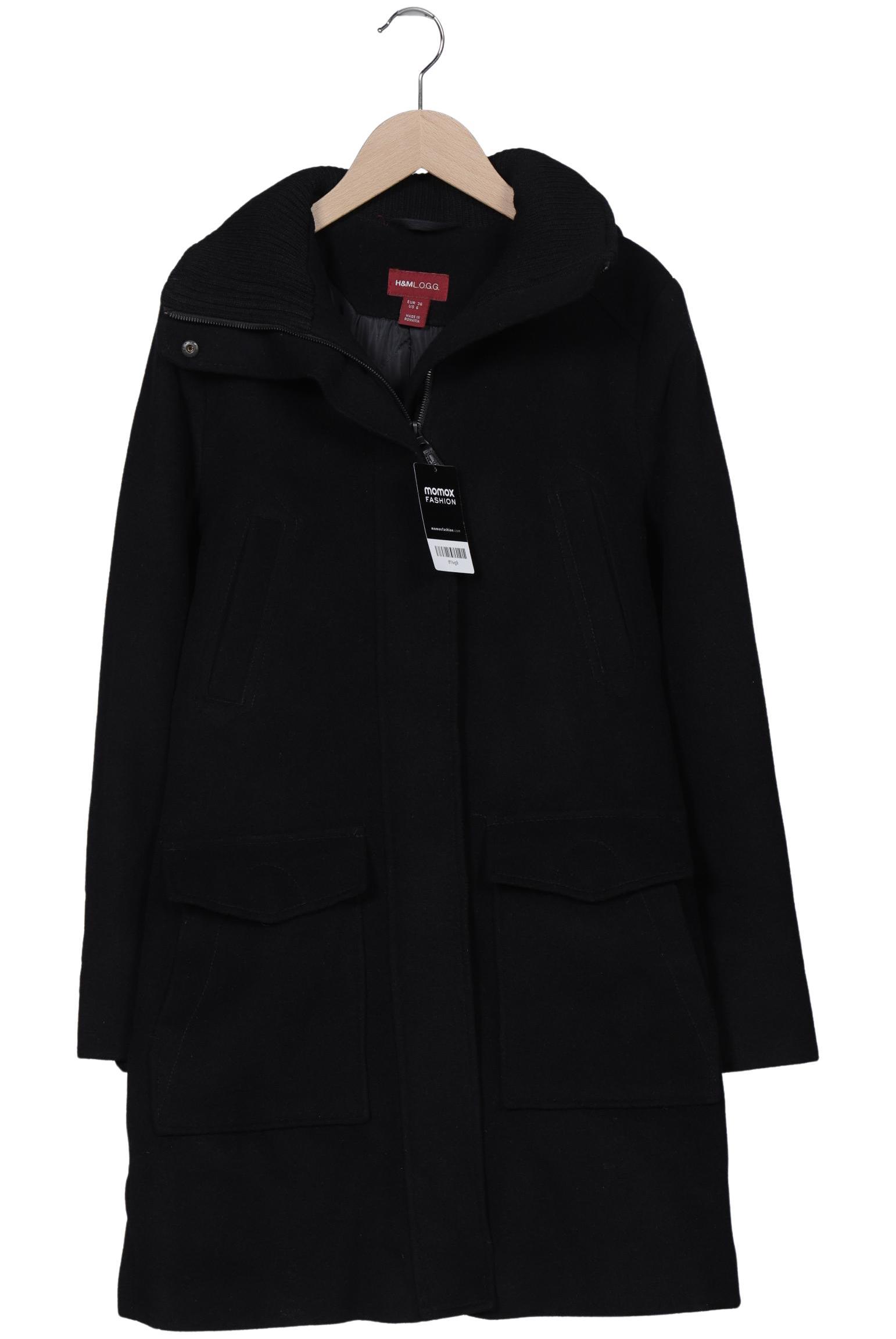 

H&M Damen Mantel, schwarz, Gr. 36