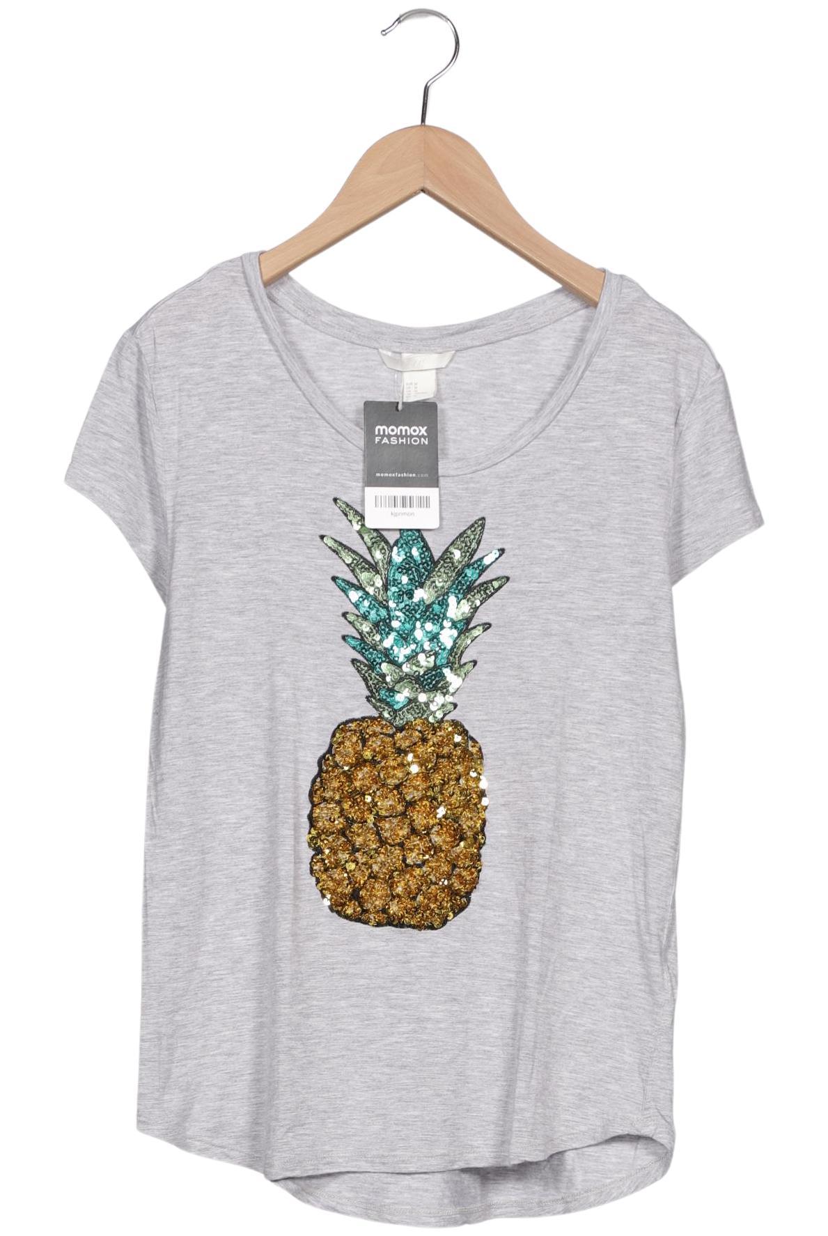 

H&M Damen T-Shirt, grau, Gr. 38