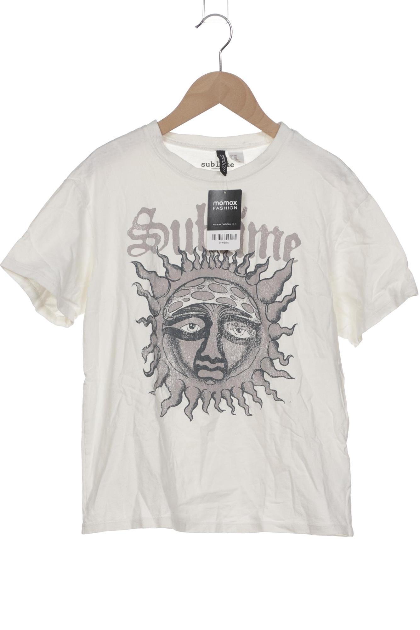 

H&M Damen T-Shirt, cremeweiß, Gr. 32