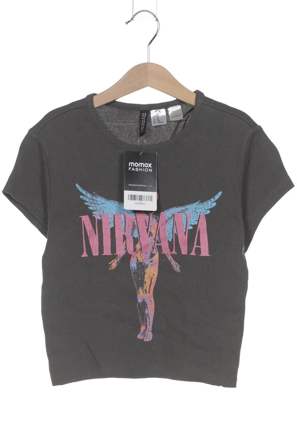 

H&M Damen T-Shirt, grau, Gr. 34