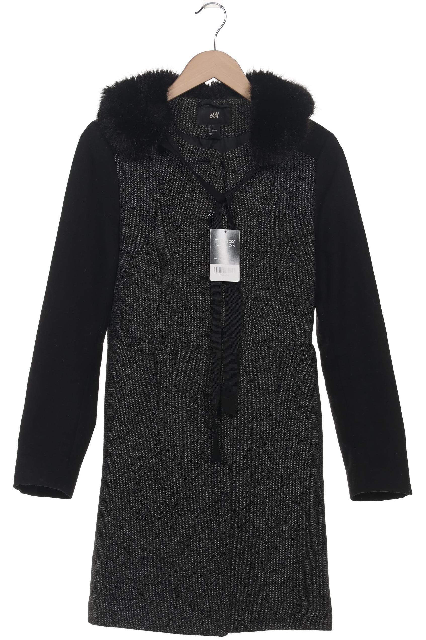 

H&M Damen Mantel, schwarz, Gr. 38