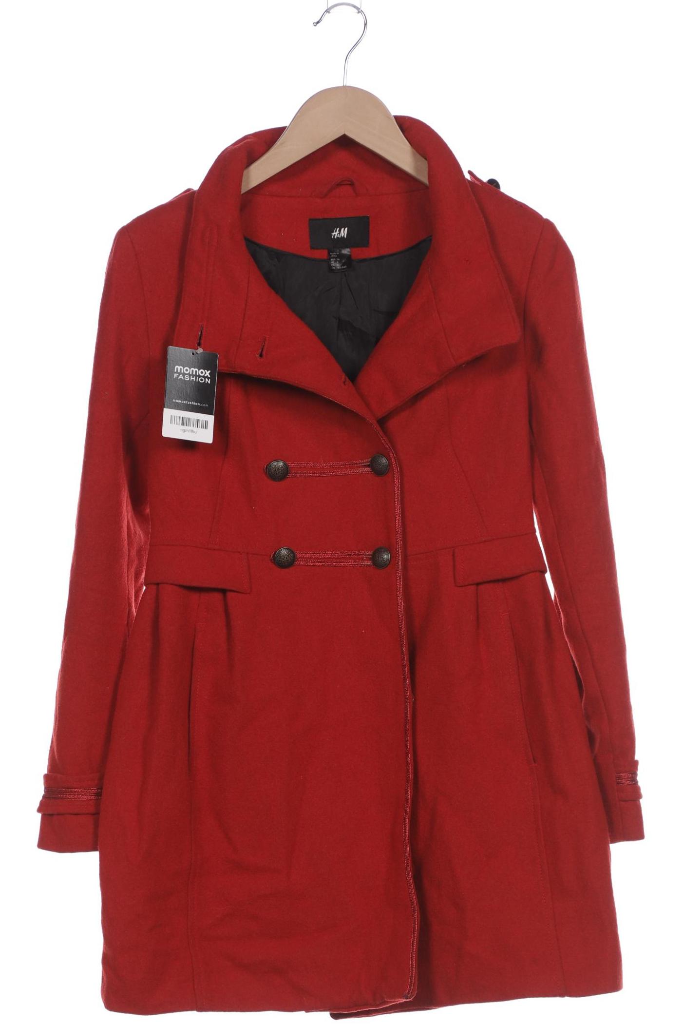 

H&M Damen Mantel, rot, Gr. 36