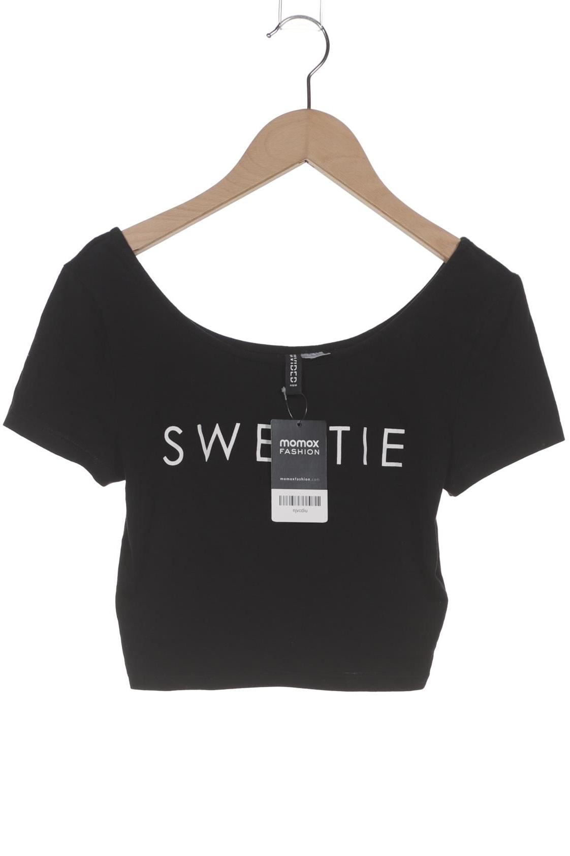 

H&M Damen T-Shirt, schwarz, Gr. 36