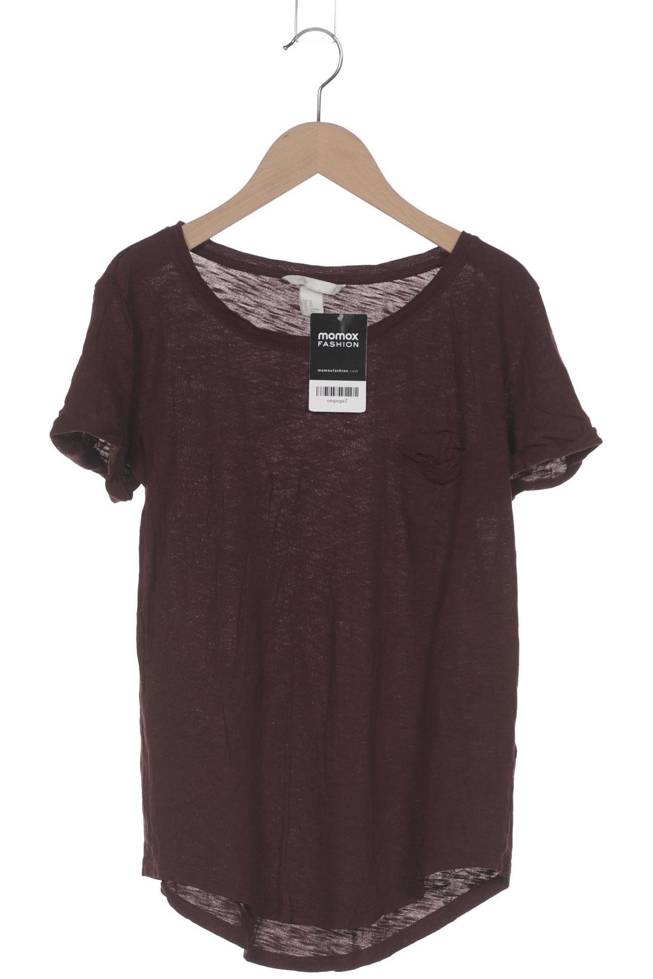 

H&M Damen T-Shirt, bordeaux, Gr. 34