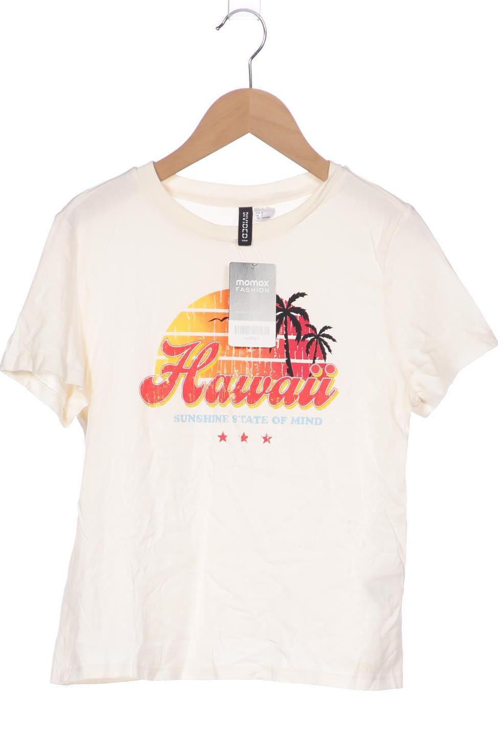 

H&M Damen T-Shirt, cremeweiß, Gr. 36