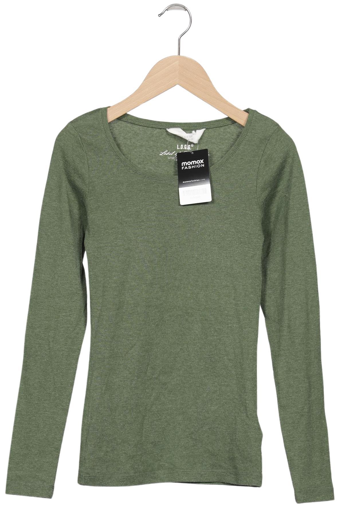 

H&M Damen Langarmshirt, grün, Gr. 34