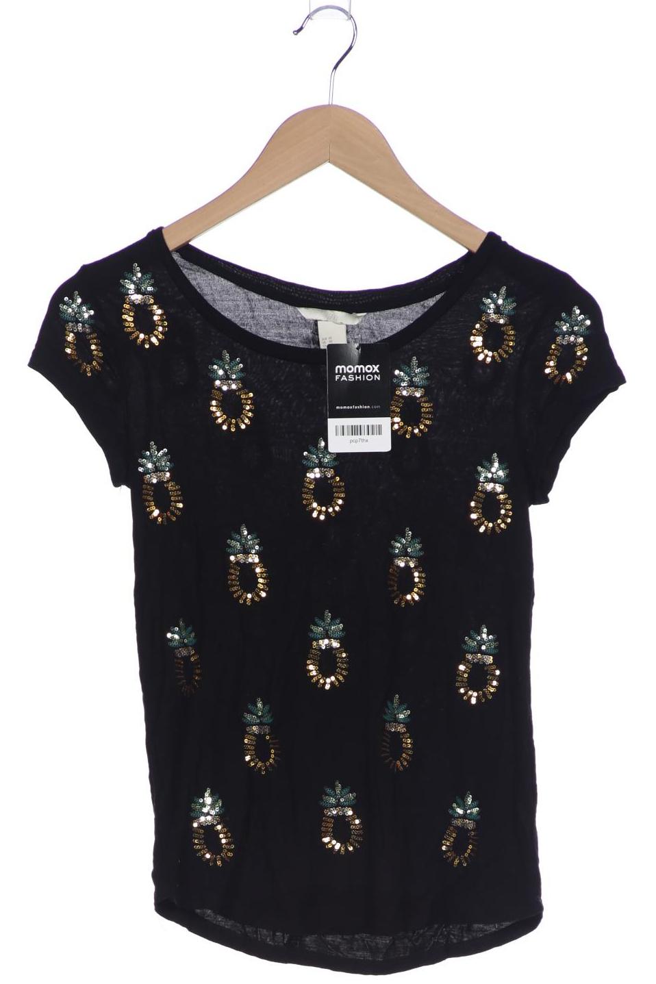 

H&M Damen T-Shirt, schwarz, Gr. 34