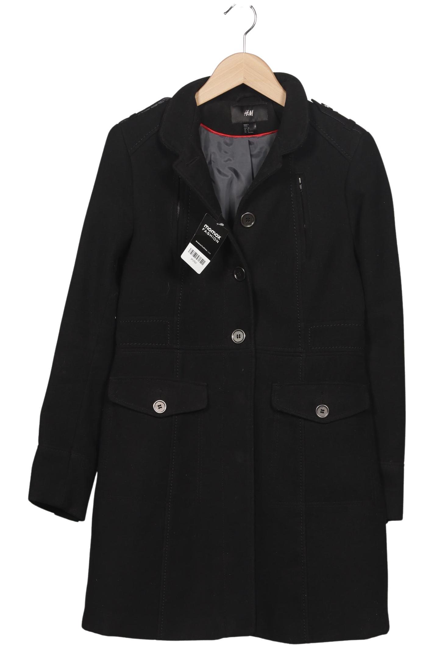 

H&M Damen Mantel, schwarz, Gr. 38