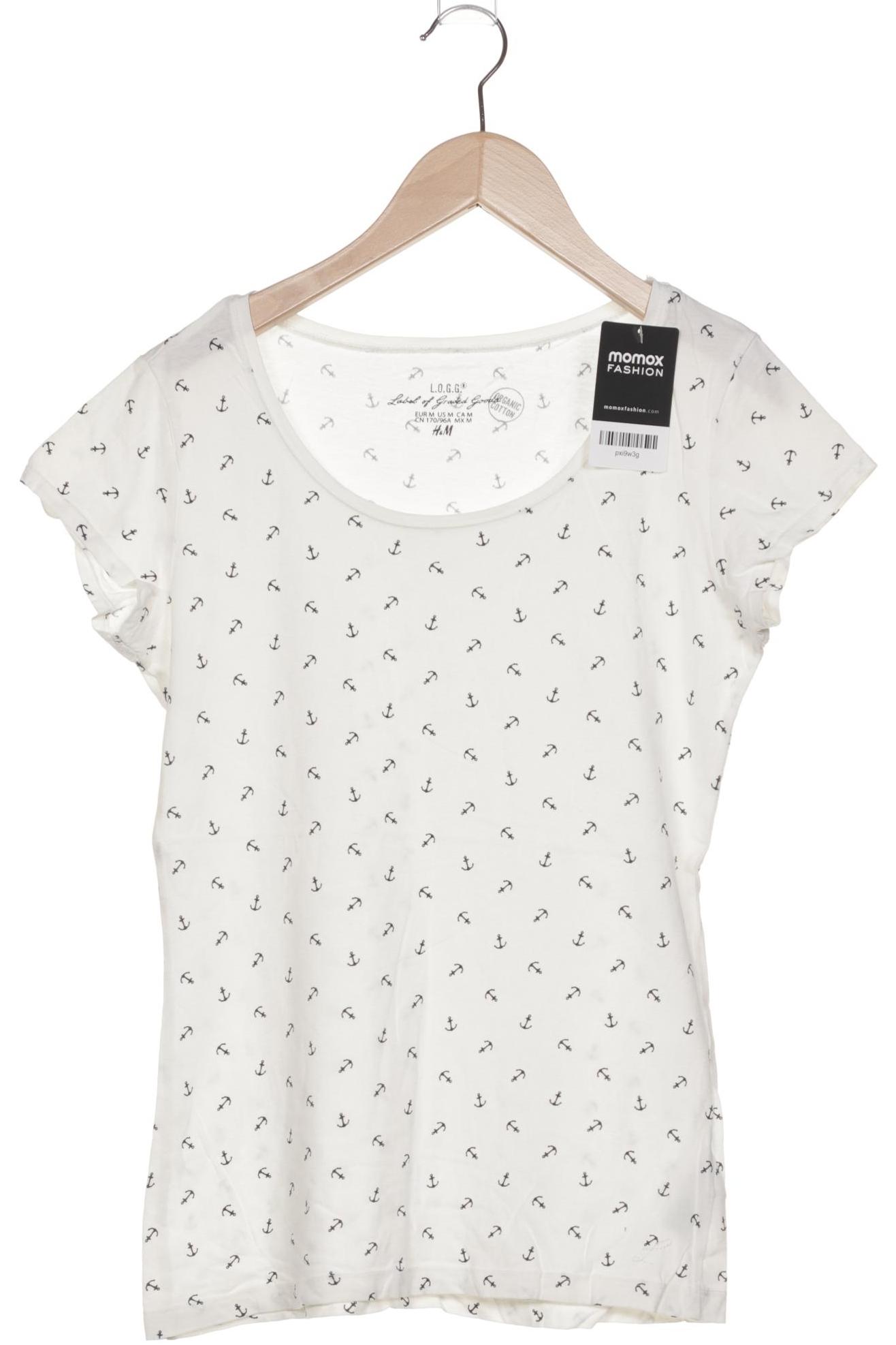 

H&M Damen T-Shirt, cremeweiß, Gr. 38