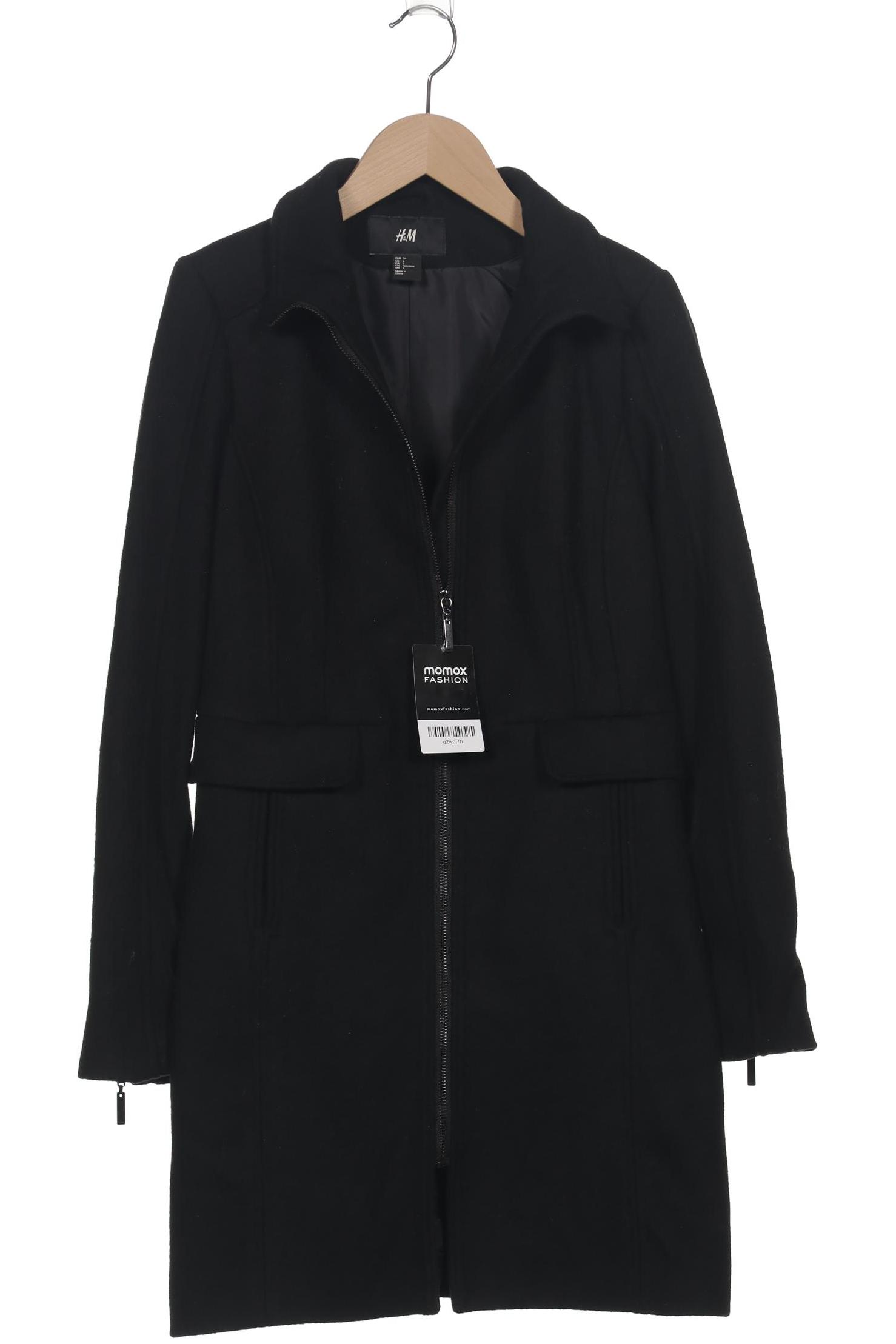 

H&M Damen Mantel, schwarz, Gr. 34