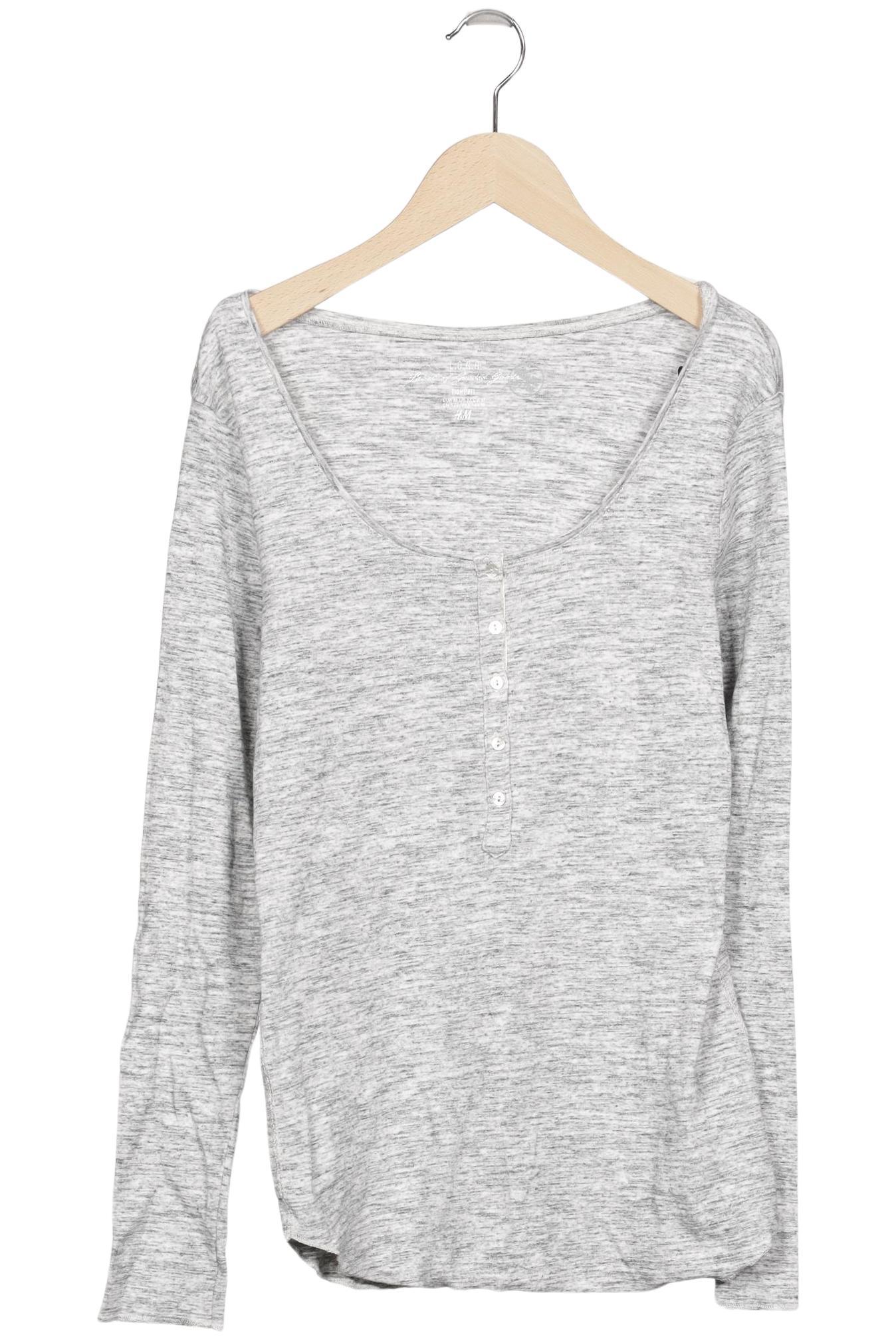 

H&M Damen Langarmshirt, grau, Gr. 38
