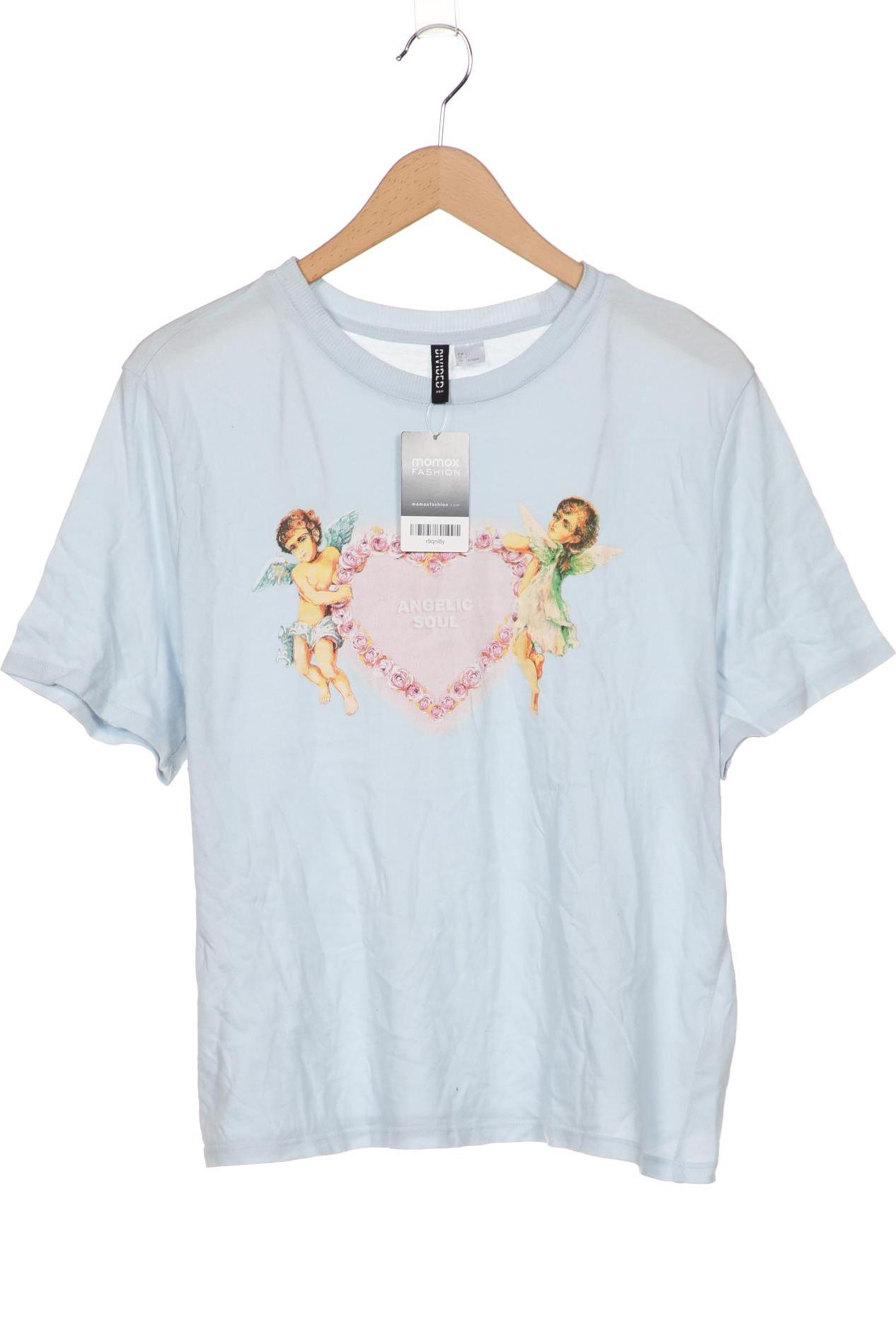 

H&M Damen T-Shirt, hellblau