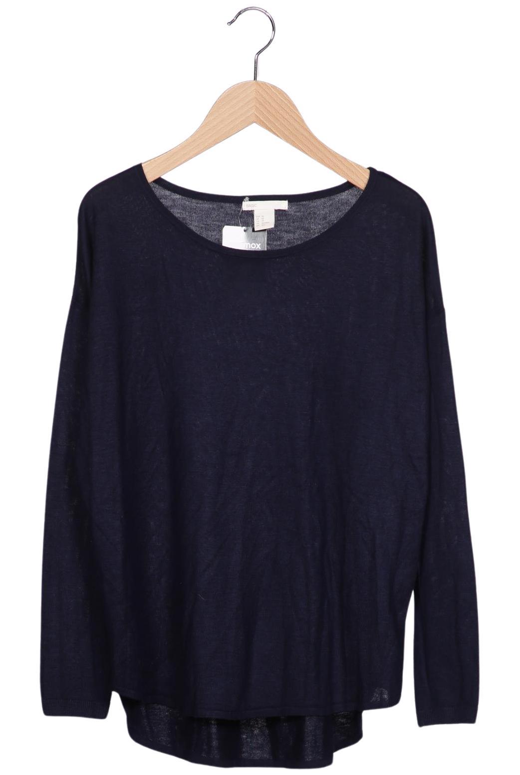 

H&M Damen Langarmshirt, marineblau, Gr. 34