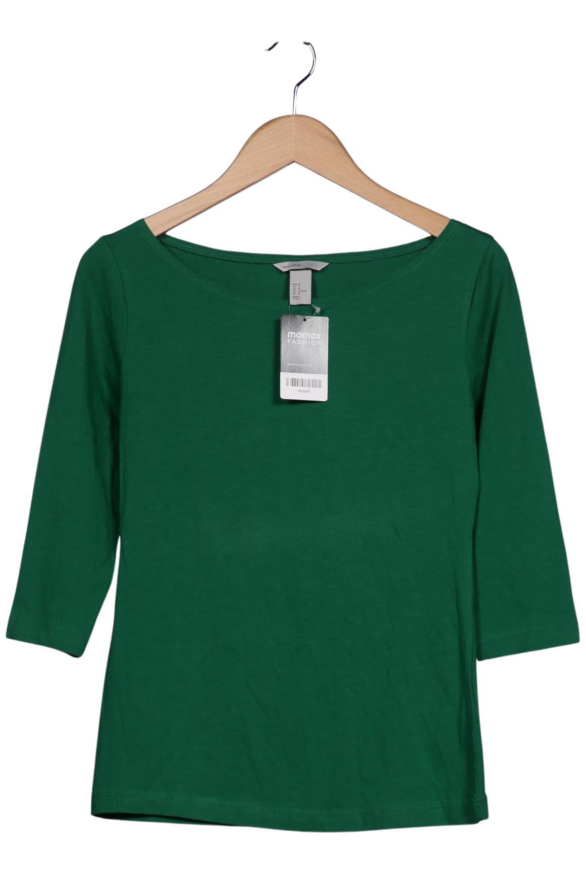 

H&M Damen Langarmshirt, grün, Gr. 38