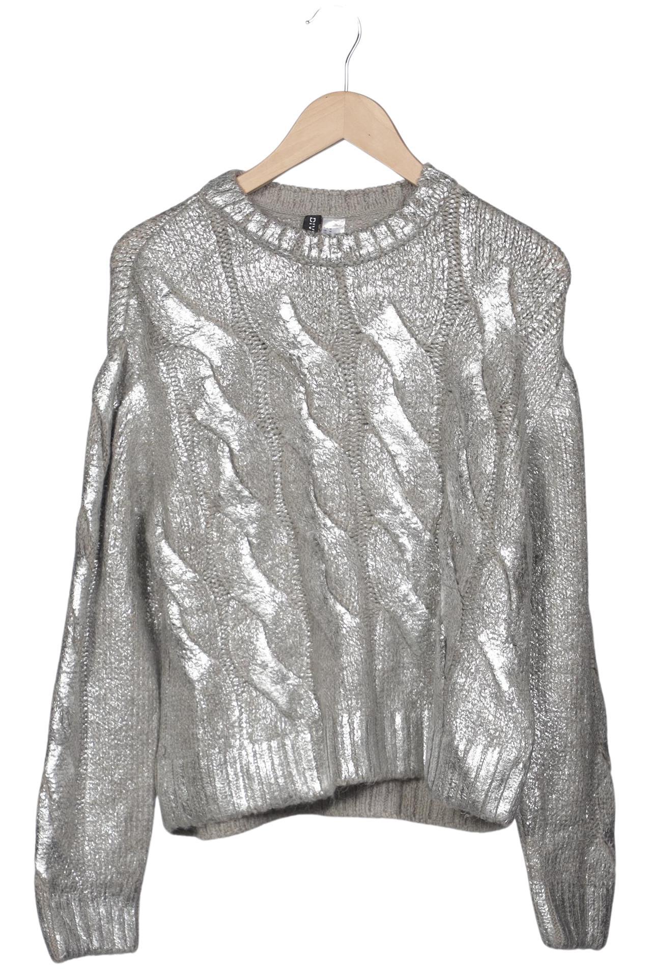 

H&M Damen Pullover, silber, Gr. 38