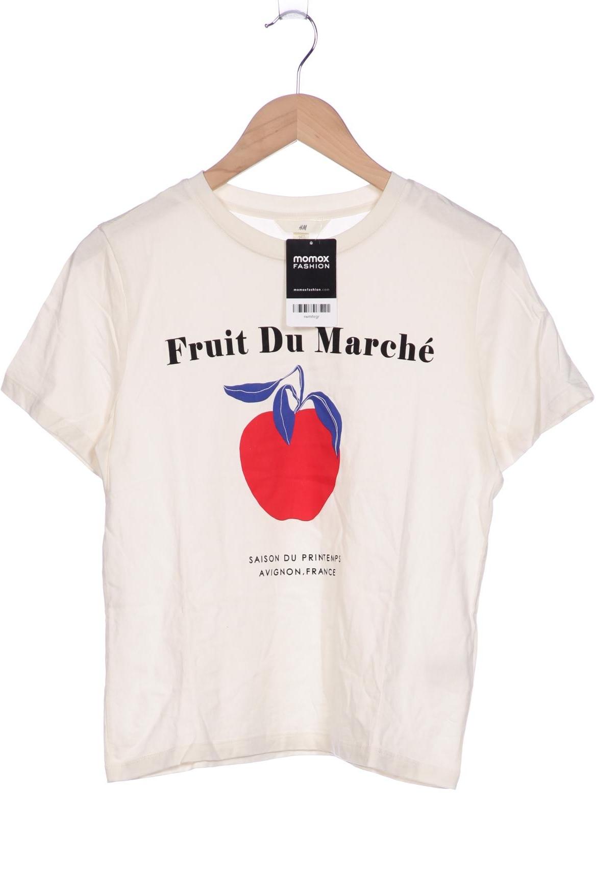 

H&M Damen T-Shirt, cremeweiß, Gr. 36