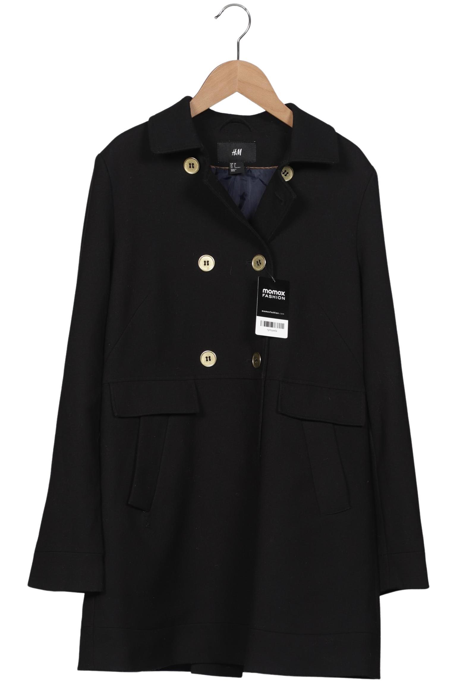 

H&M Damen Mantel, schwarz, Gr. 38