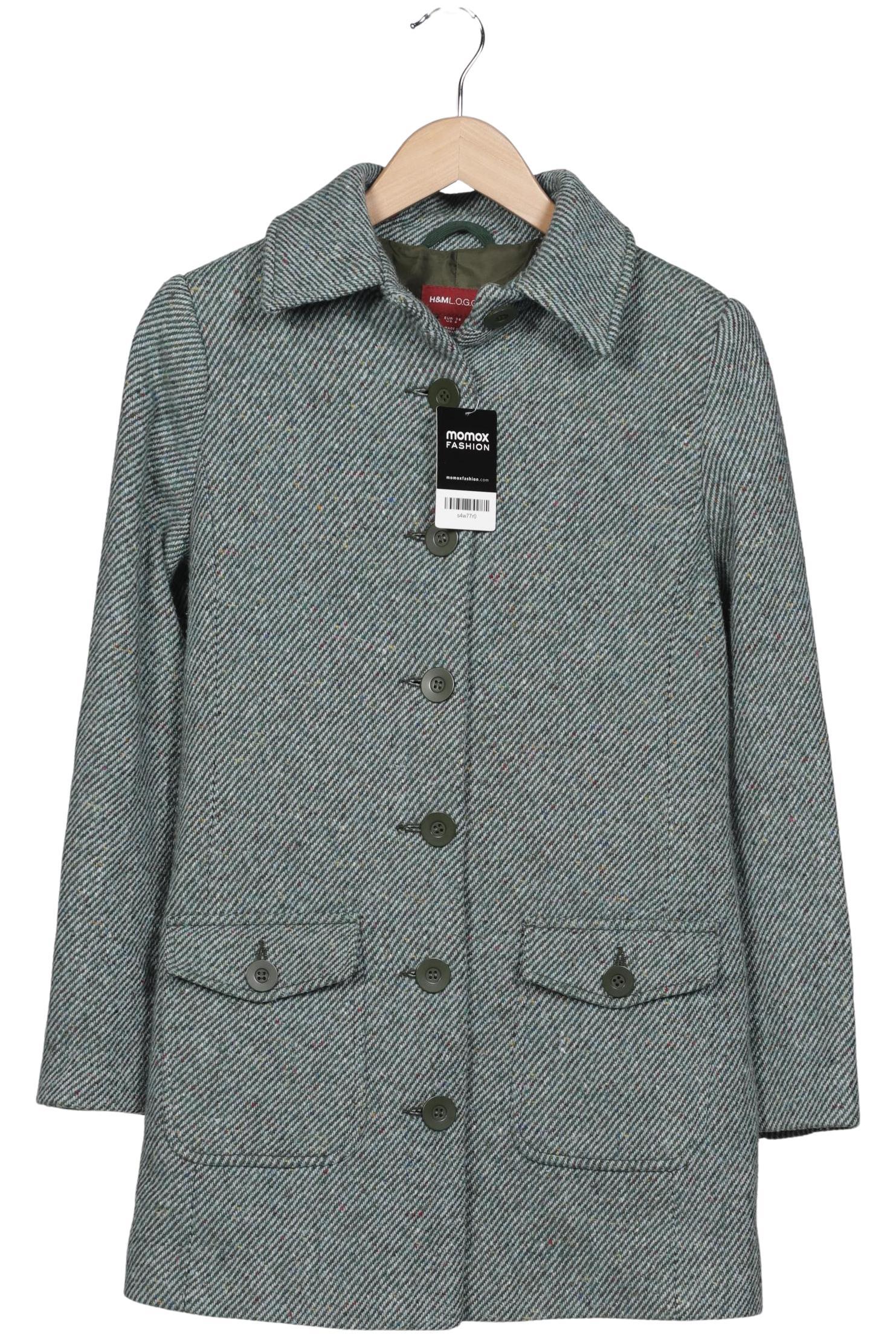 

H&M Damen Mantel, grün, Gr. 38