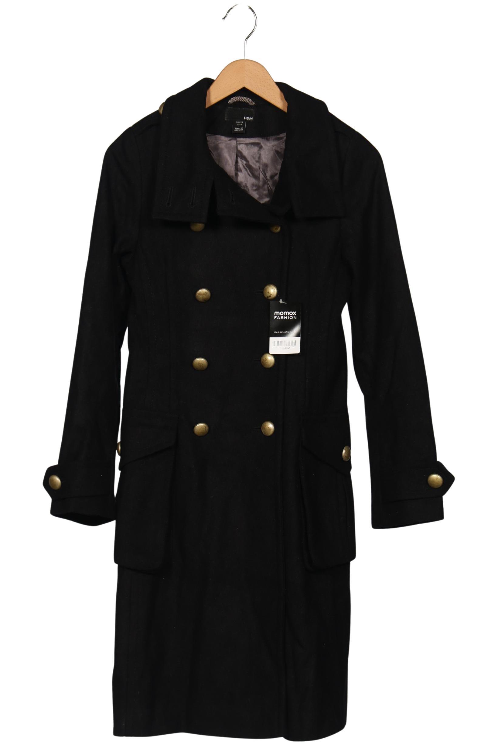 

H&M Damen Mantel, schwarz, Gr. 34