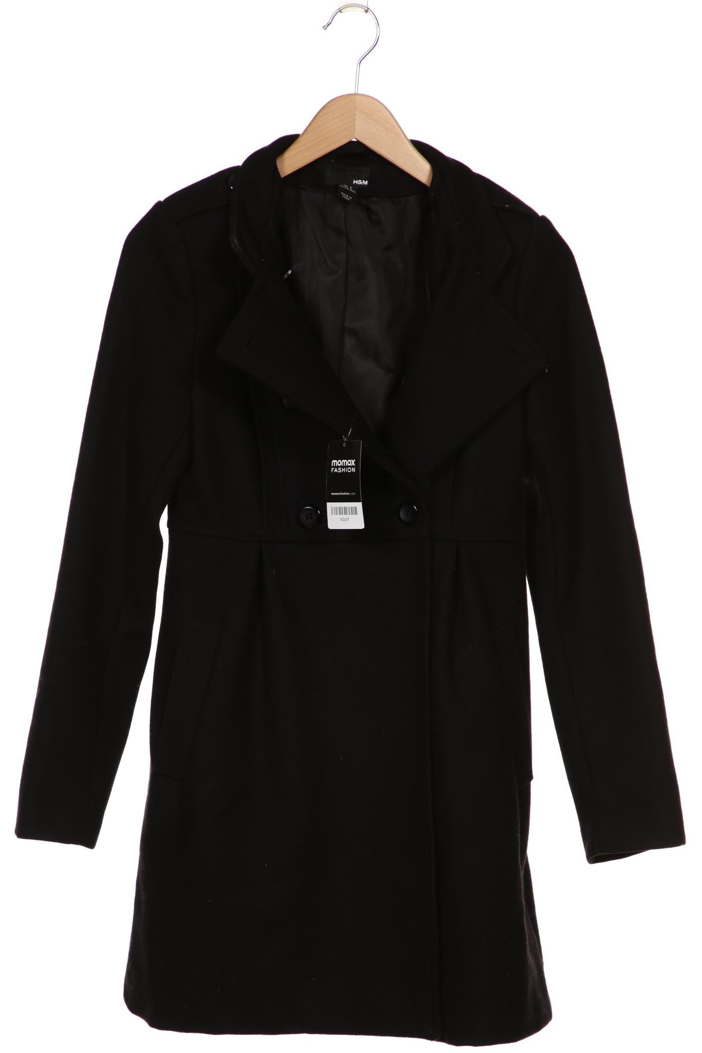

H&M Damen Mantel, schwarz, Gr. 38