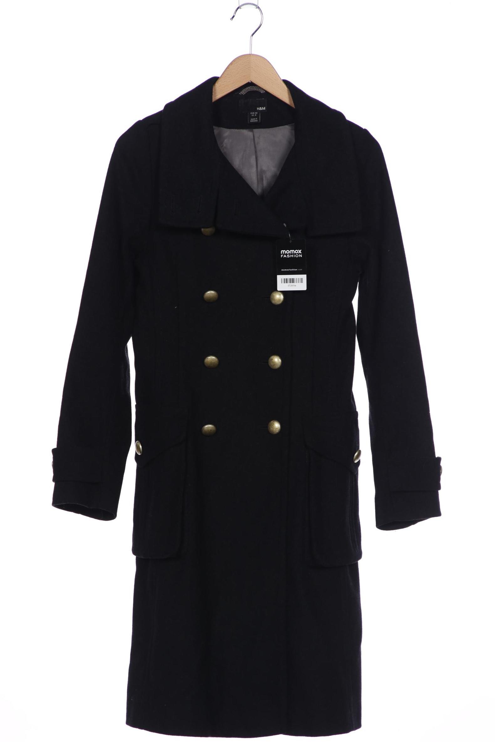 

H&M Damen Mantel, schwarz, Gr. 38