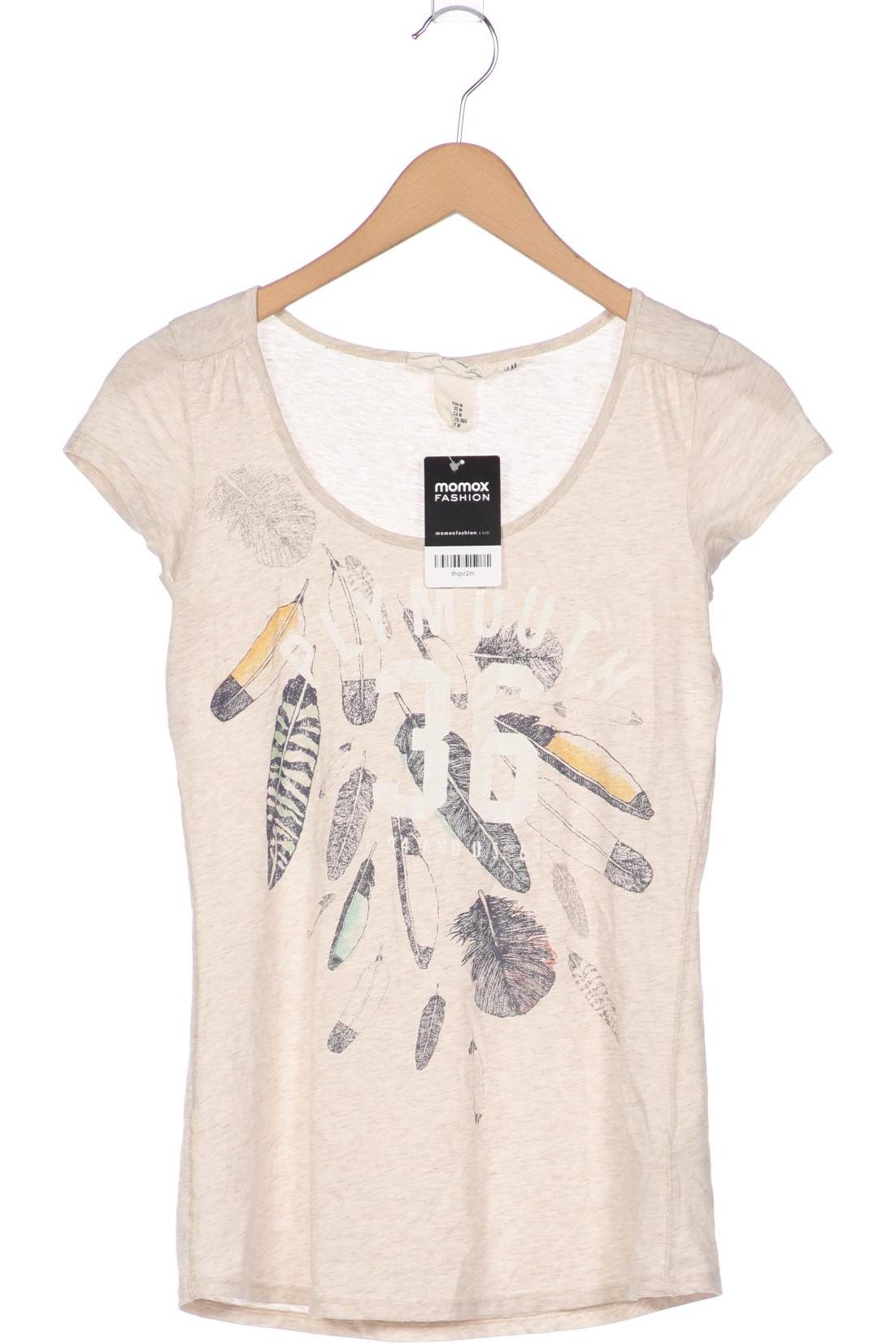 

H&M Damen T-Shirt, beige, Gr. 38
