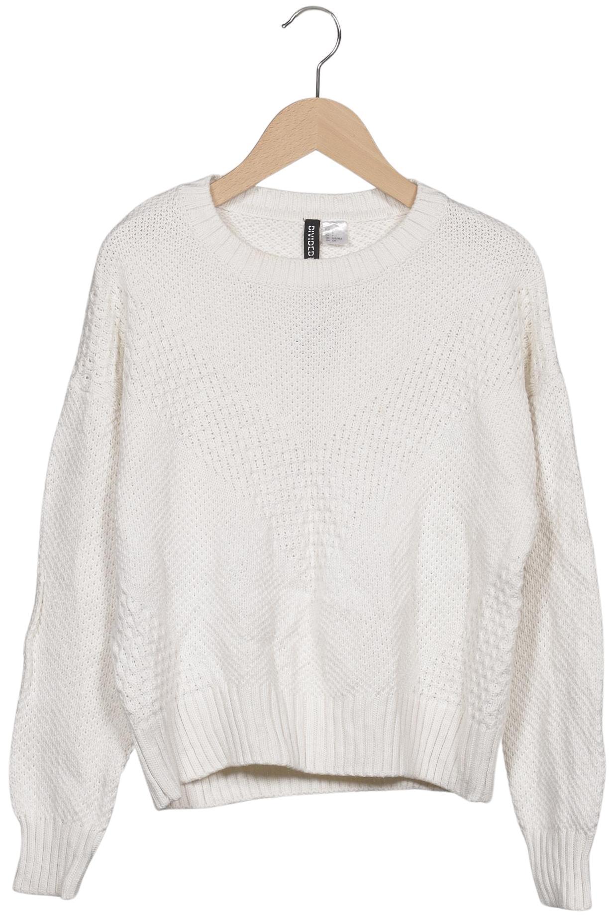 

H&M Damen Pullover, weiß, Gr. 36