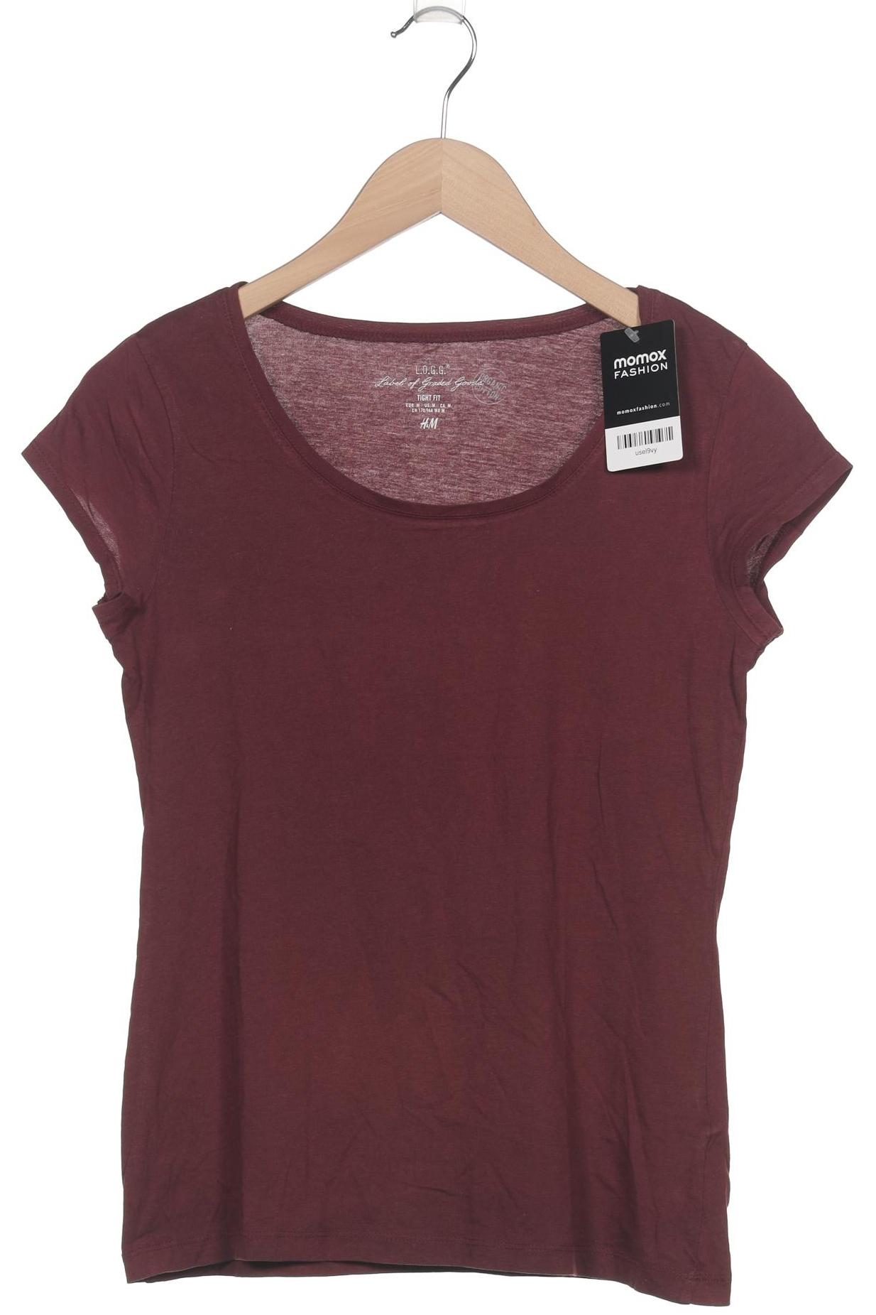 

H&M Damen T-Shirt, bordeaux, Gr. 38