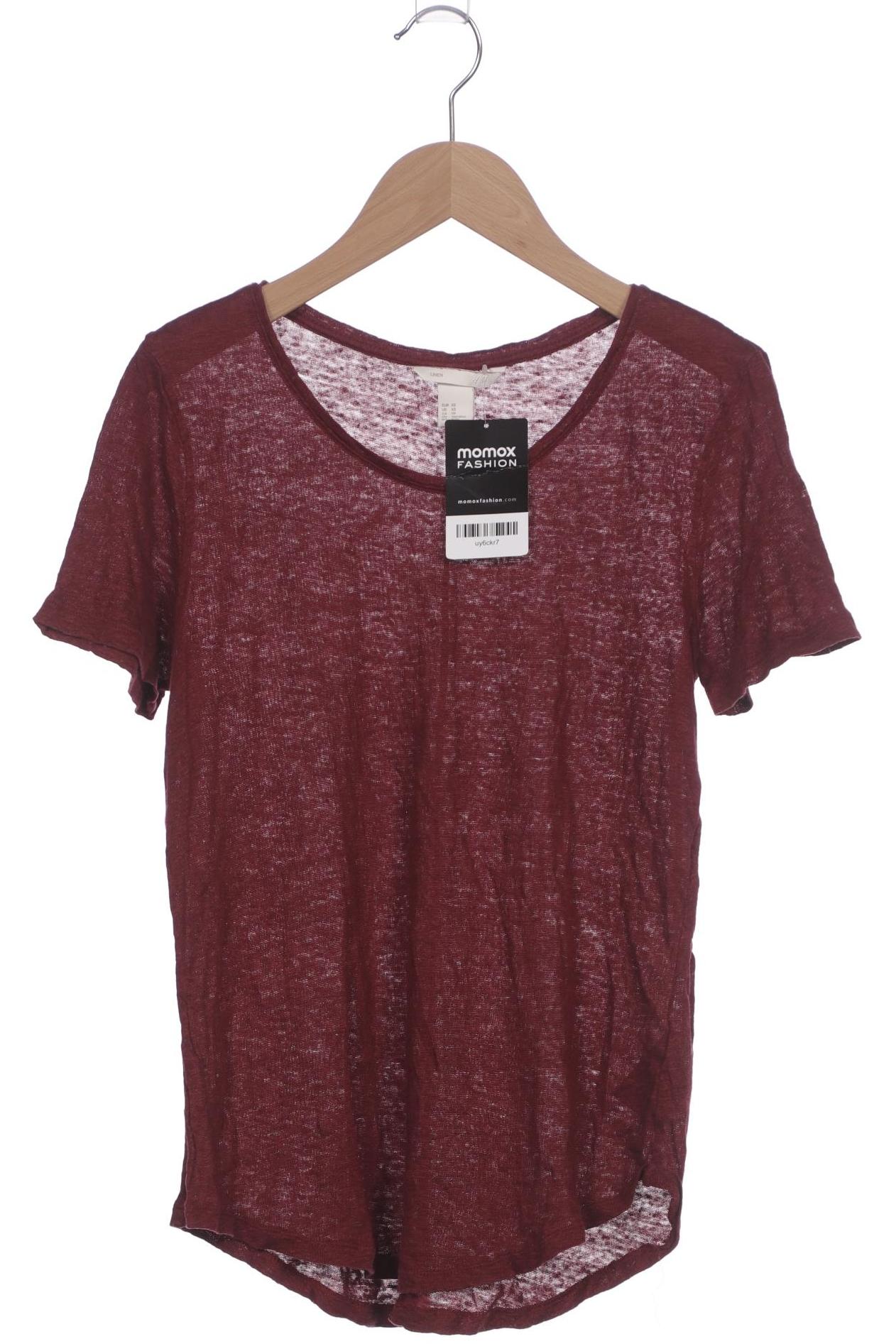 

H&M Damen T-Shirt, bordeaux, Gr. 34
