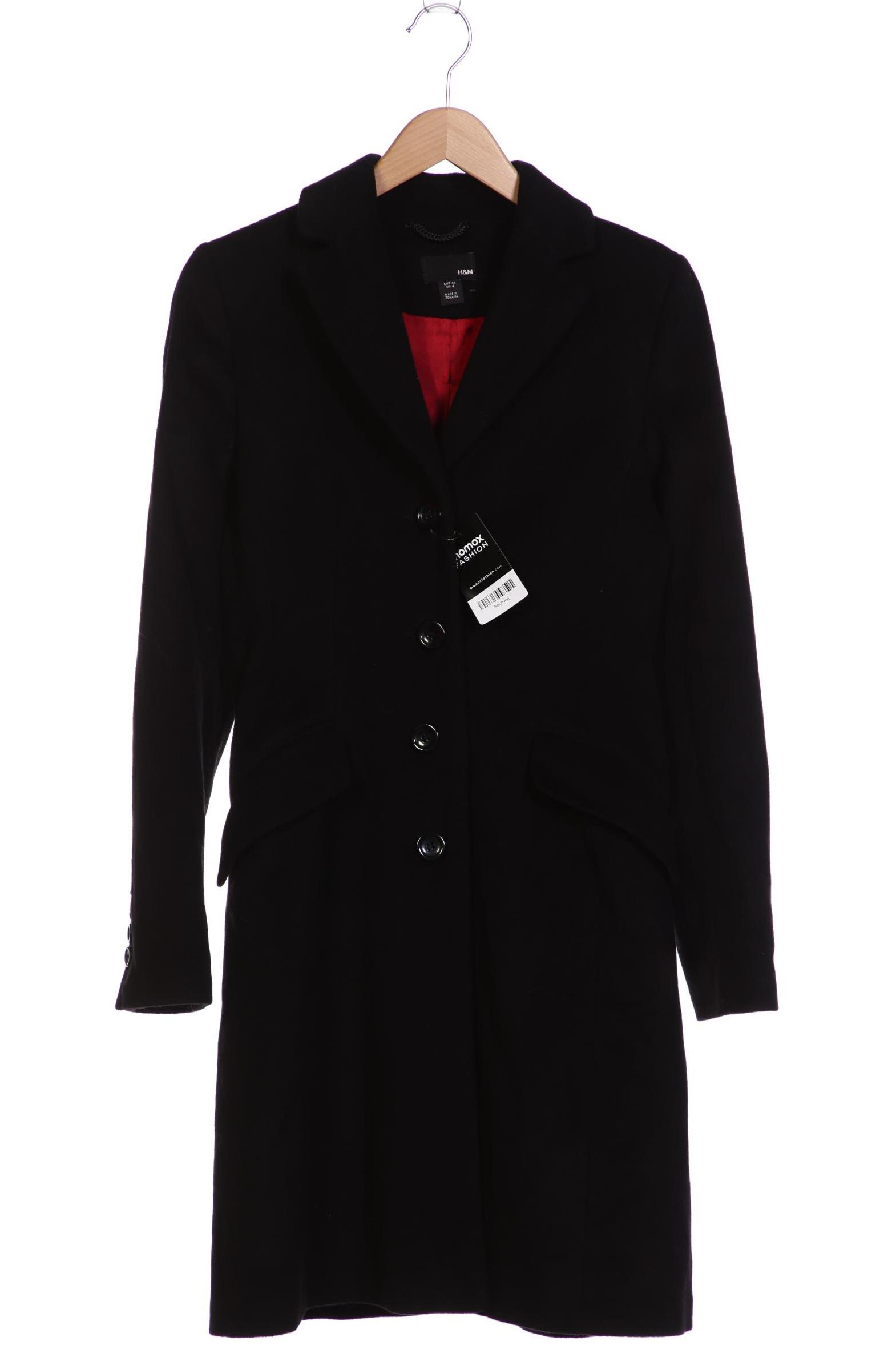 

H&M Damen Mantel, schwarz, Gr. 34