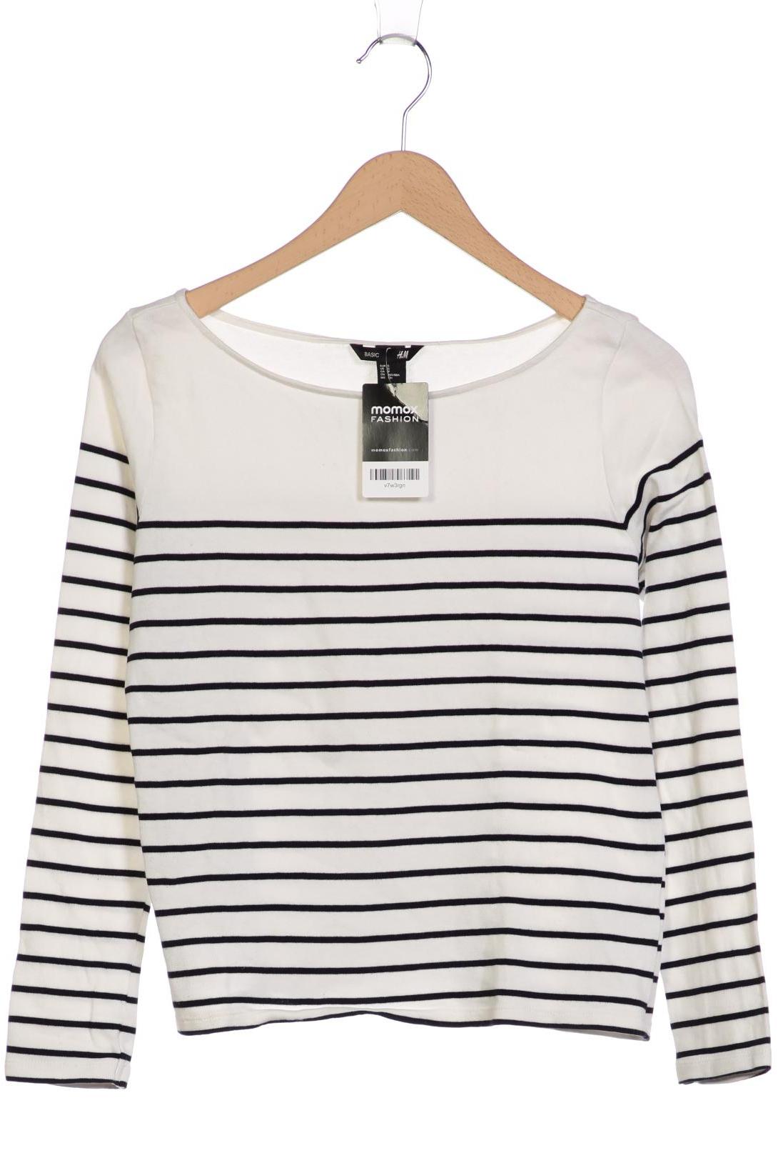 

H&M Damen Langarmshirt, weiß, Gr. 36