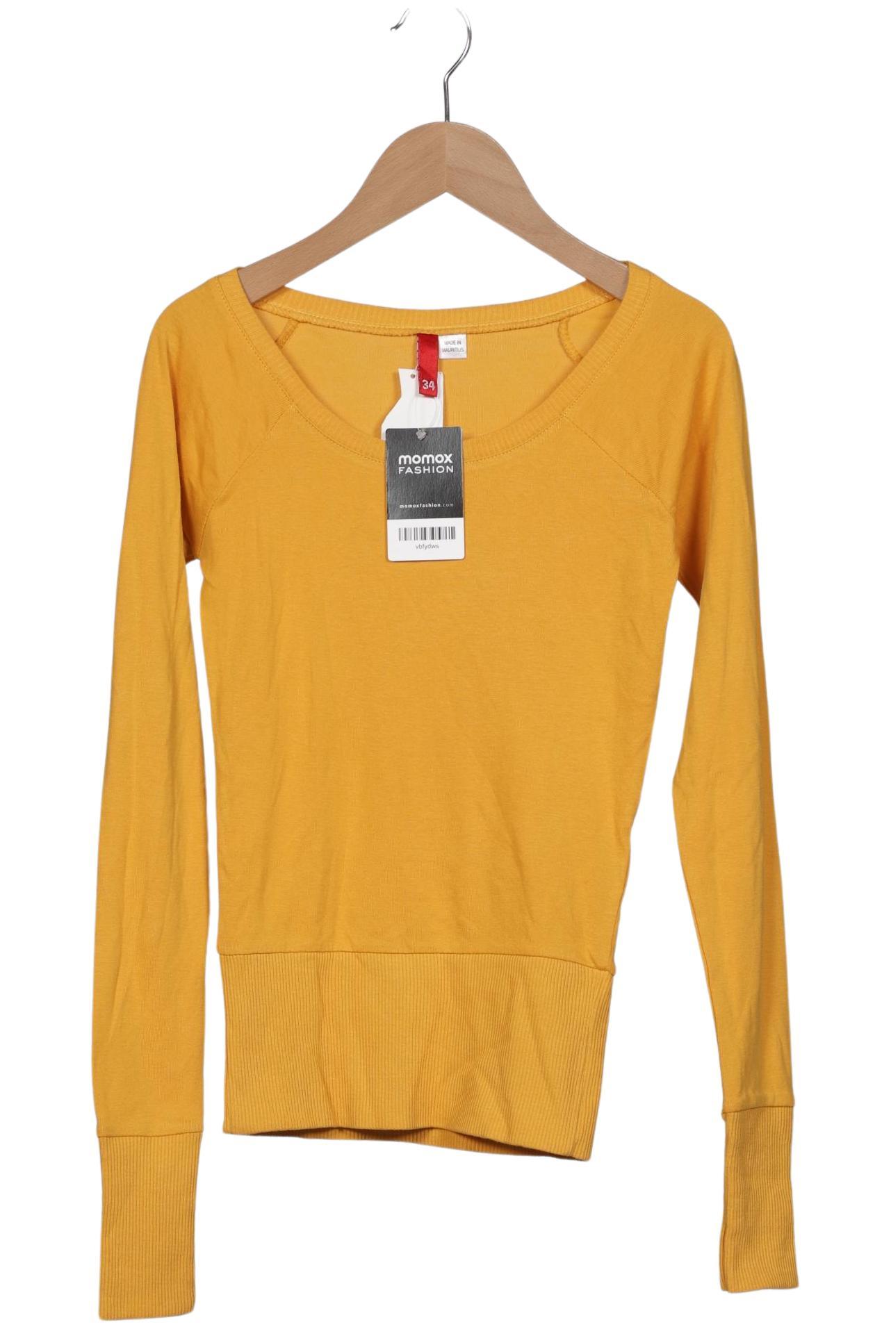 

H&M Damen Langarmshirt, gelb, Gr. 34