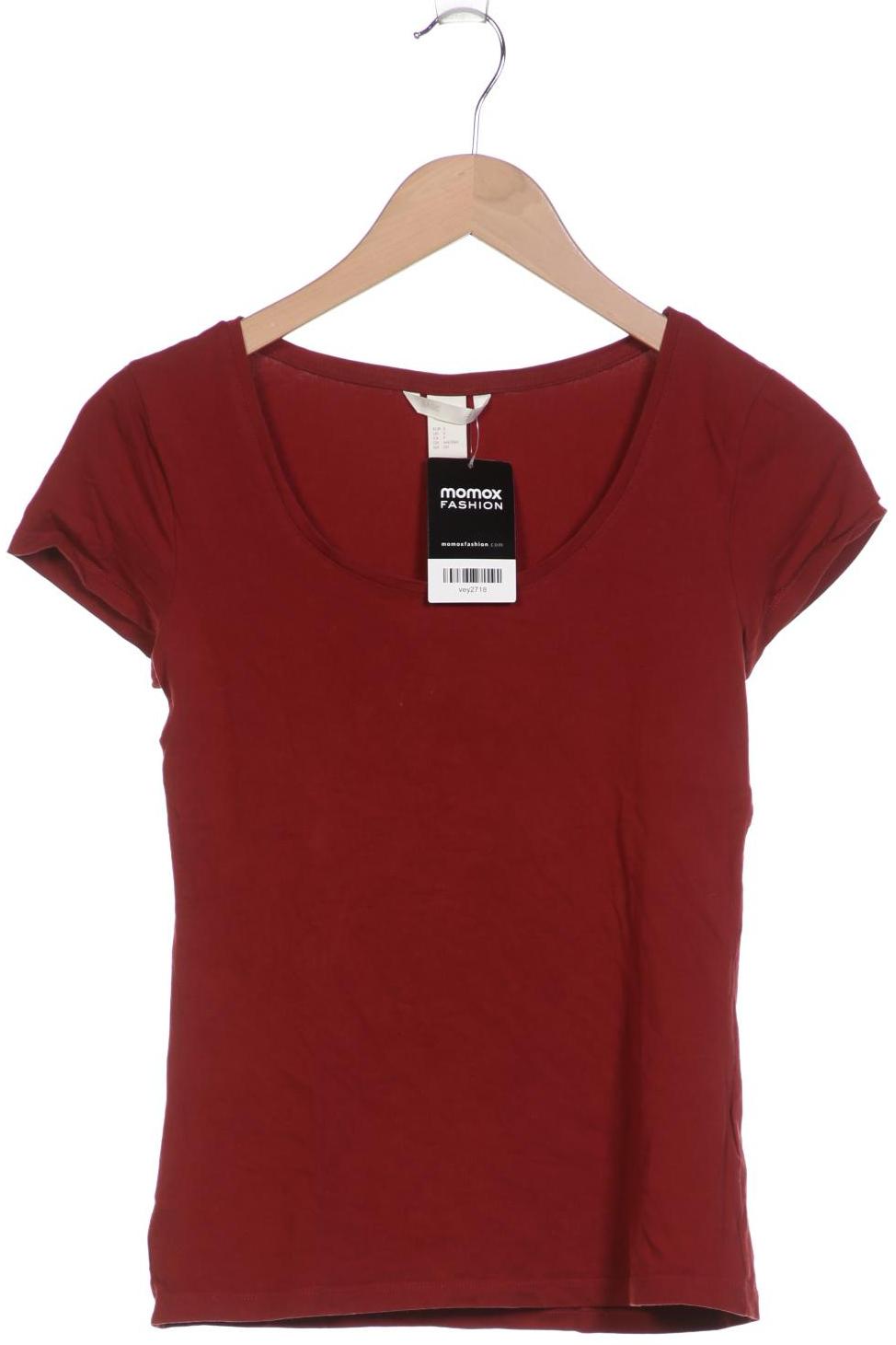 

H&M Damen T-Shirt, bordeaux, Gr. 36